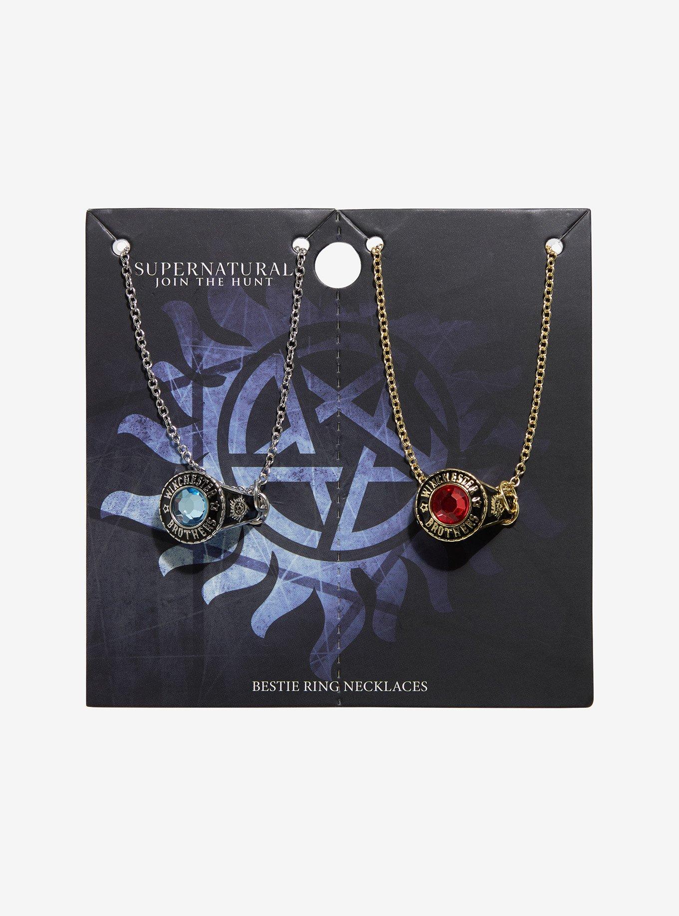 Supernatural Winchester Brothers Ring Best Friend Necklace Set