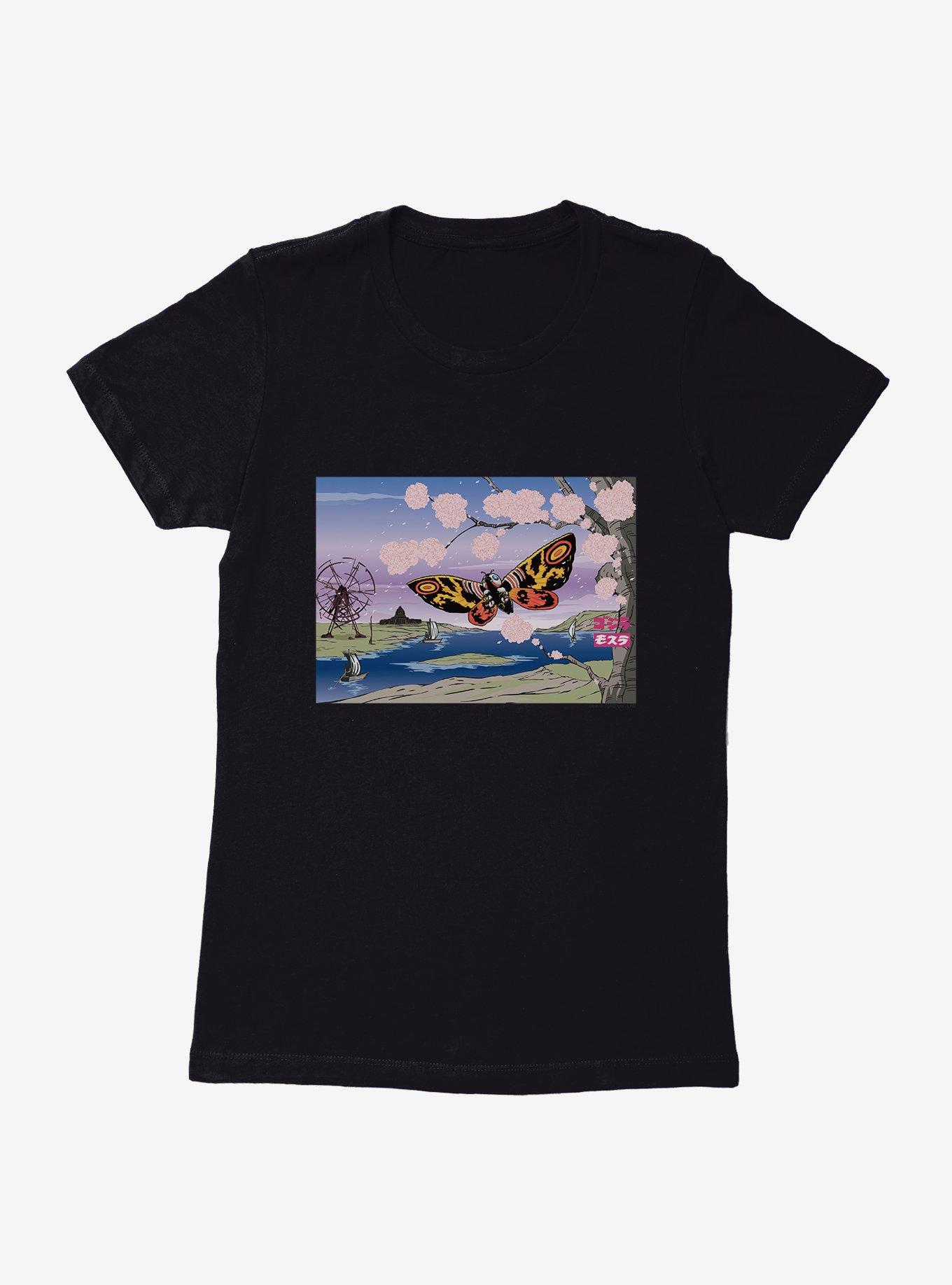 Godzilla Mothra Cherry Blossoms Womens T-Shirt, , hi-res