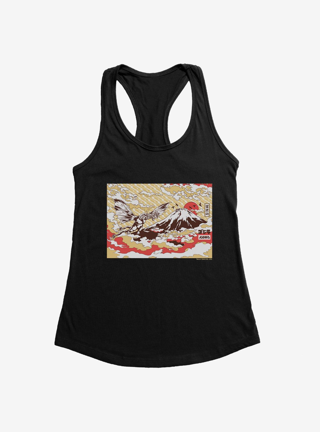 Godzilla King Ghidorah Over Japan Womens Tank Top, , hi-res