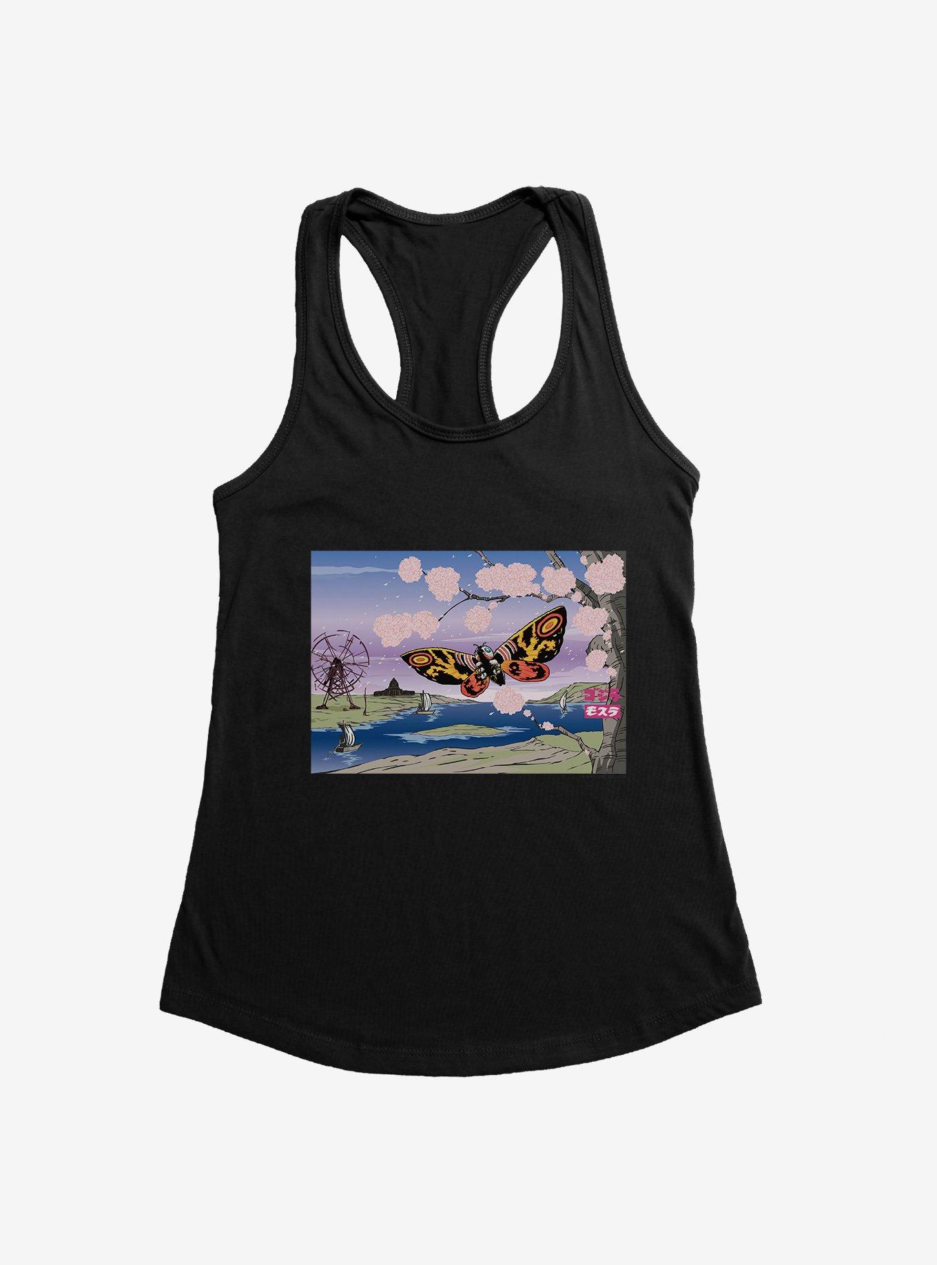 Godzilla Mothra Cherry Blossoms Womens Tank Top, , hi-res