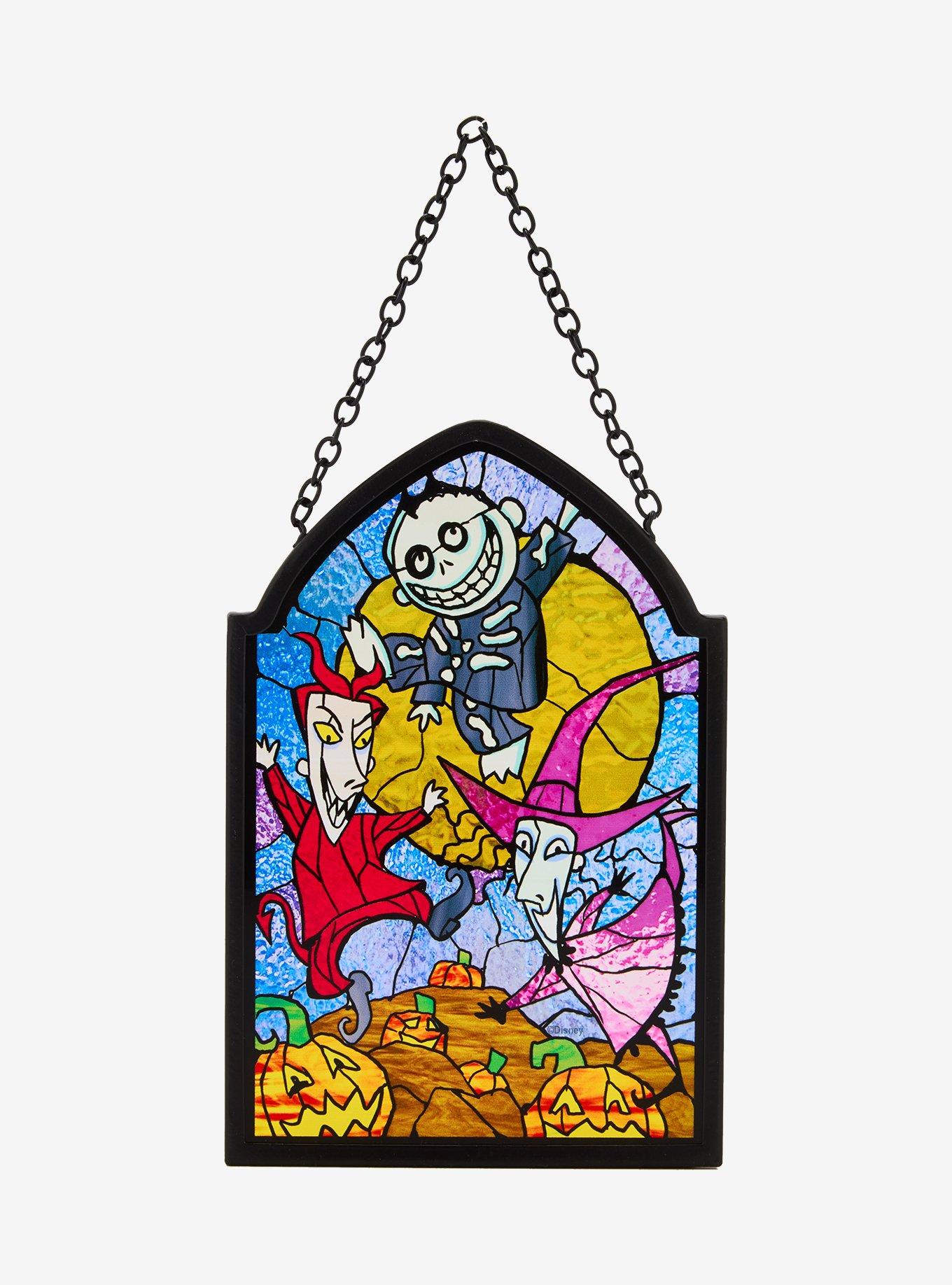 The Nightmare Before Christmas Lock SHock & Barrel Stained Glass Wall Art Hot Topic Exclusive, , hi-res