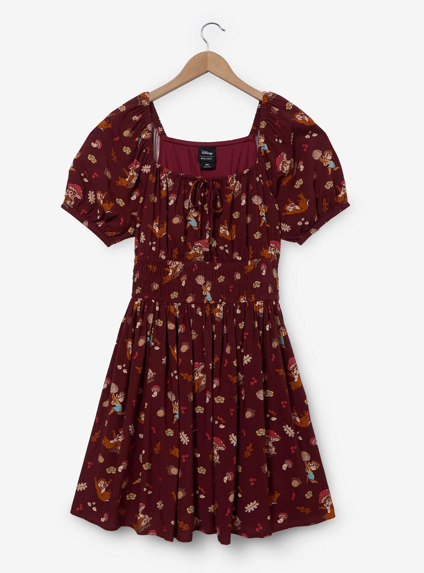 Disney Chip & Dale Fall Foliage Smock Dress, , hi-res