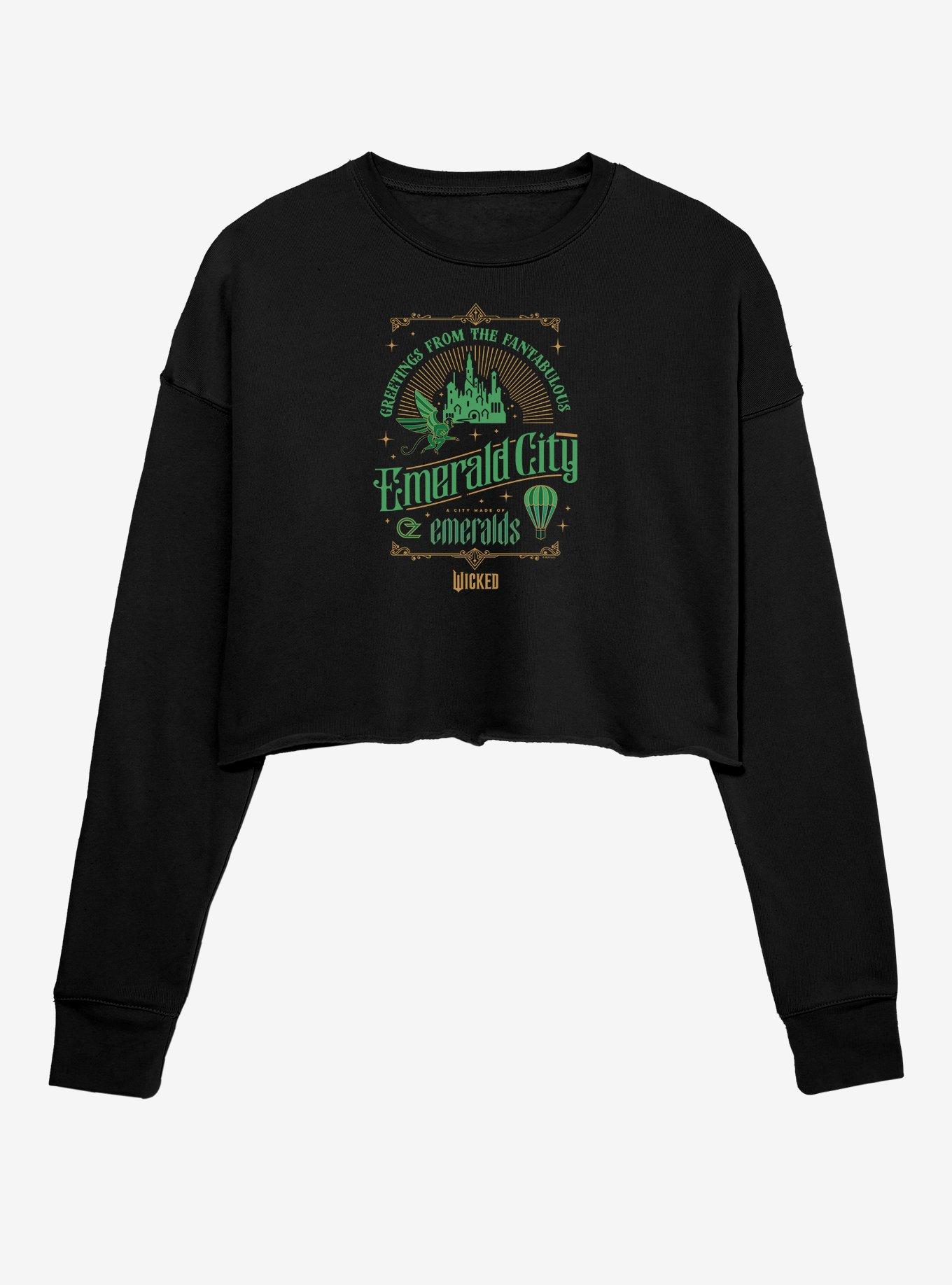 Wicked Emerald City Womens Crop Sweatshirt, , hi-res