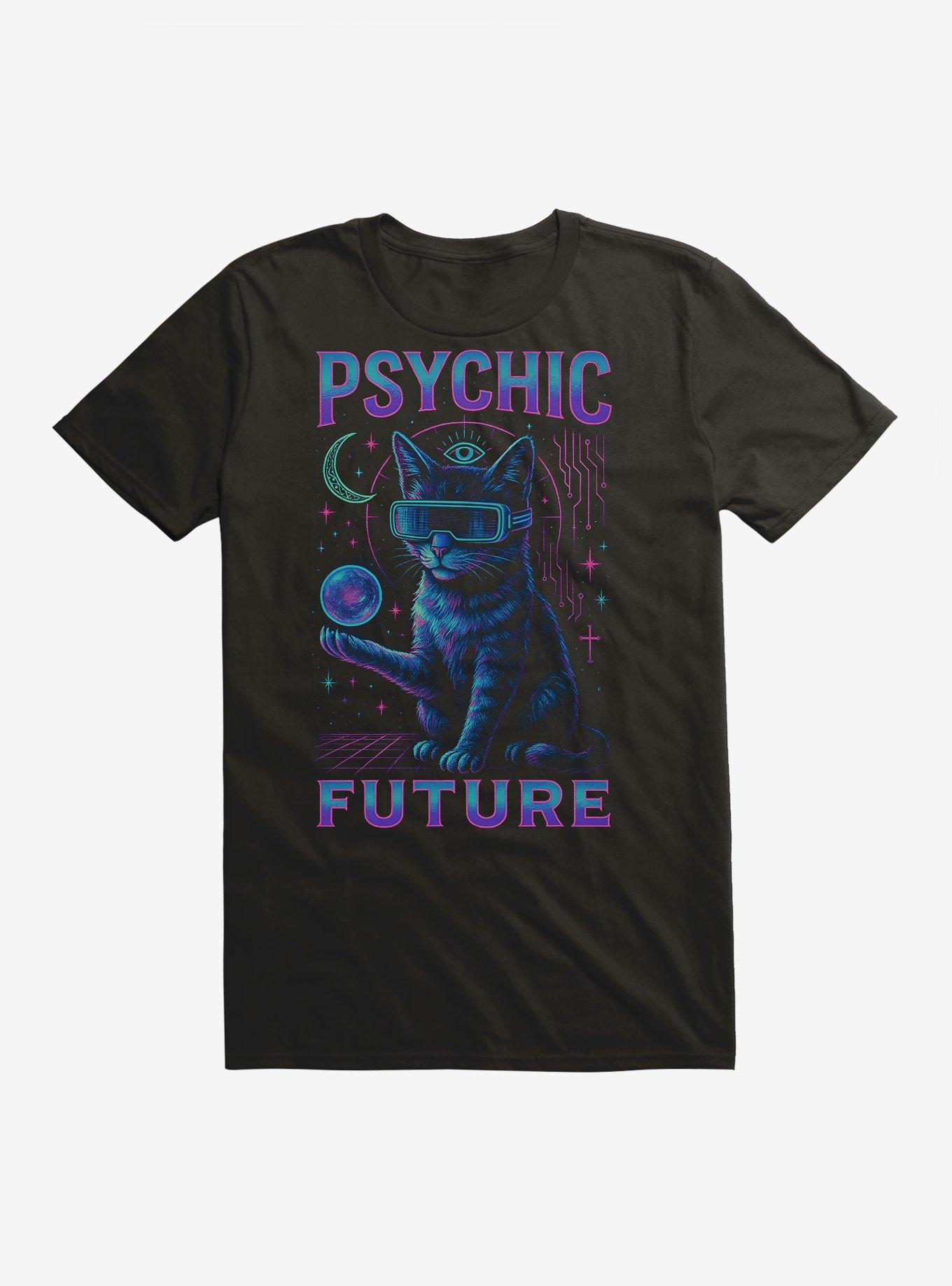 Psychich Future Cat T-Shirt, BLACK, hi-res
