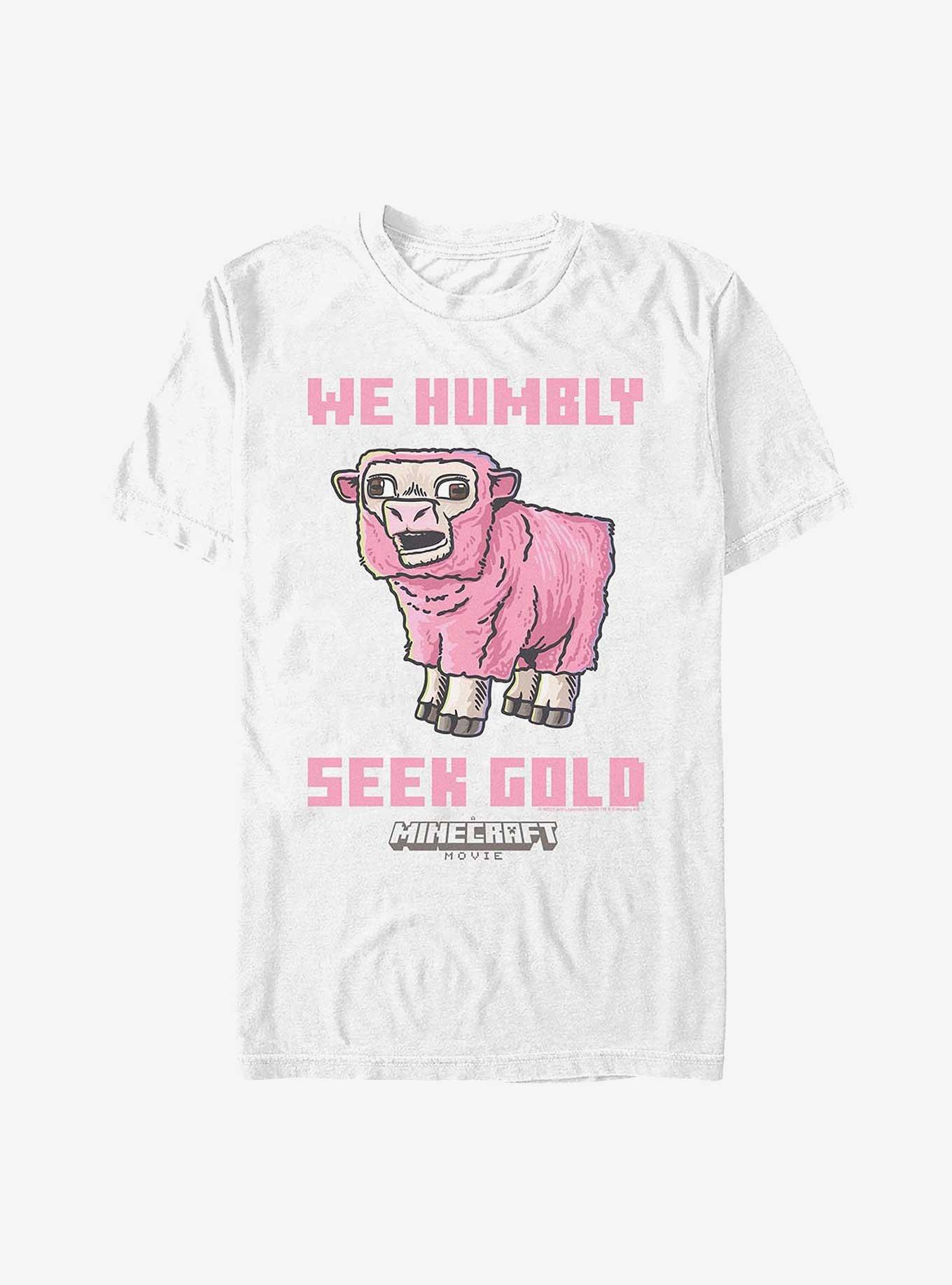 A Minecraft Movie Pink Sheep Seek Gold T-Shirt, , hi-res