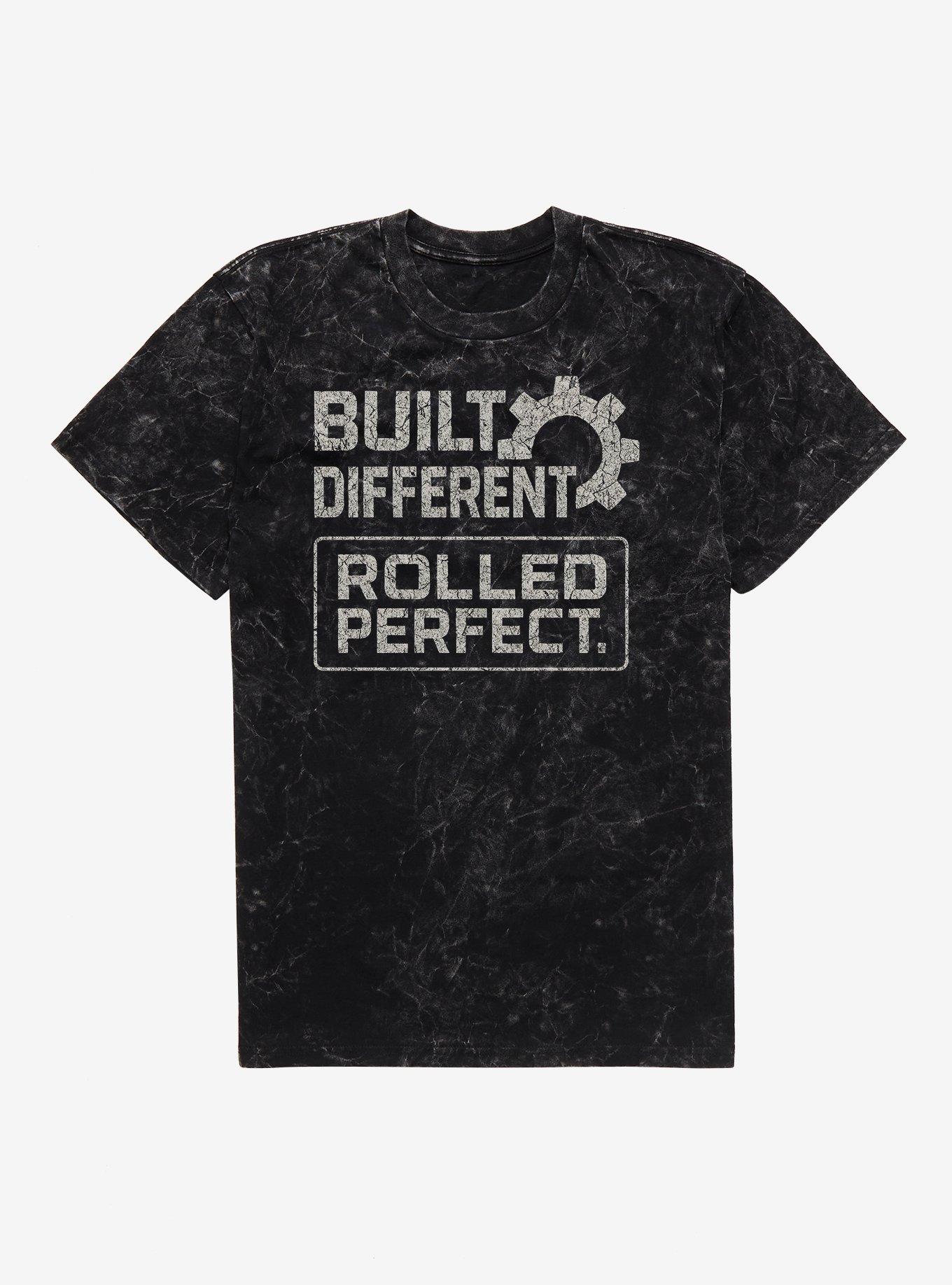 Built Different Rolled Perfect Mineral Wash T-Shirt, BLACK MINERAL WASH, hi-res