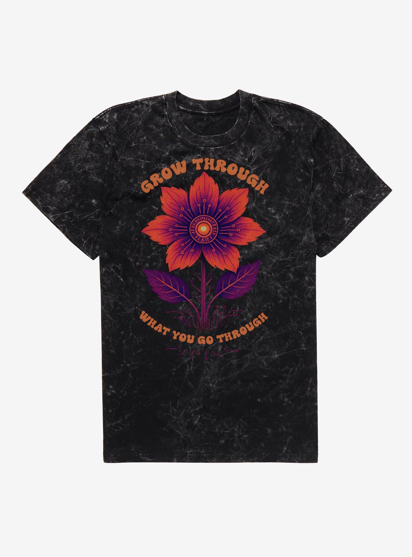 Grow Through What You Go Through Mineral Wash T-Shirt, BLACK MINERAL WASH, hi-res