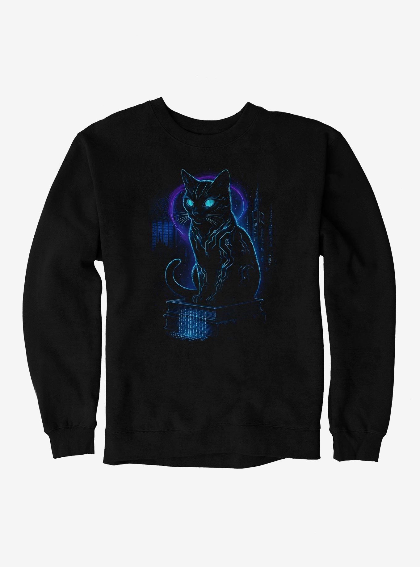 Y2K Cat Books Sweatshirt, , hi-res