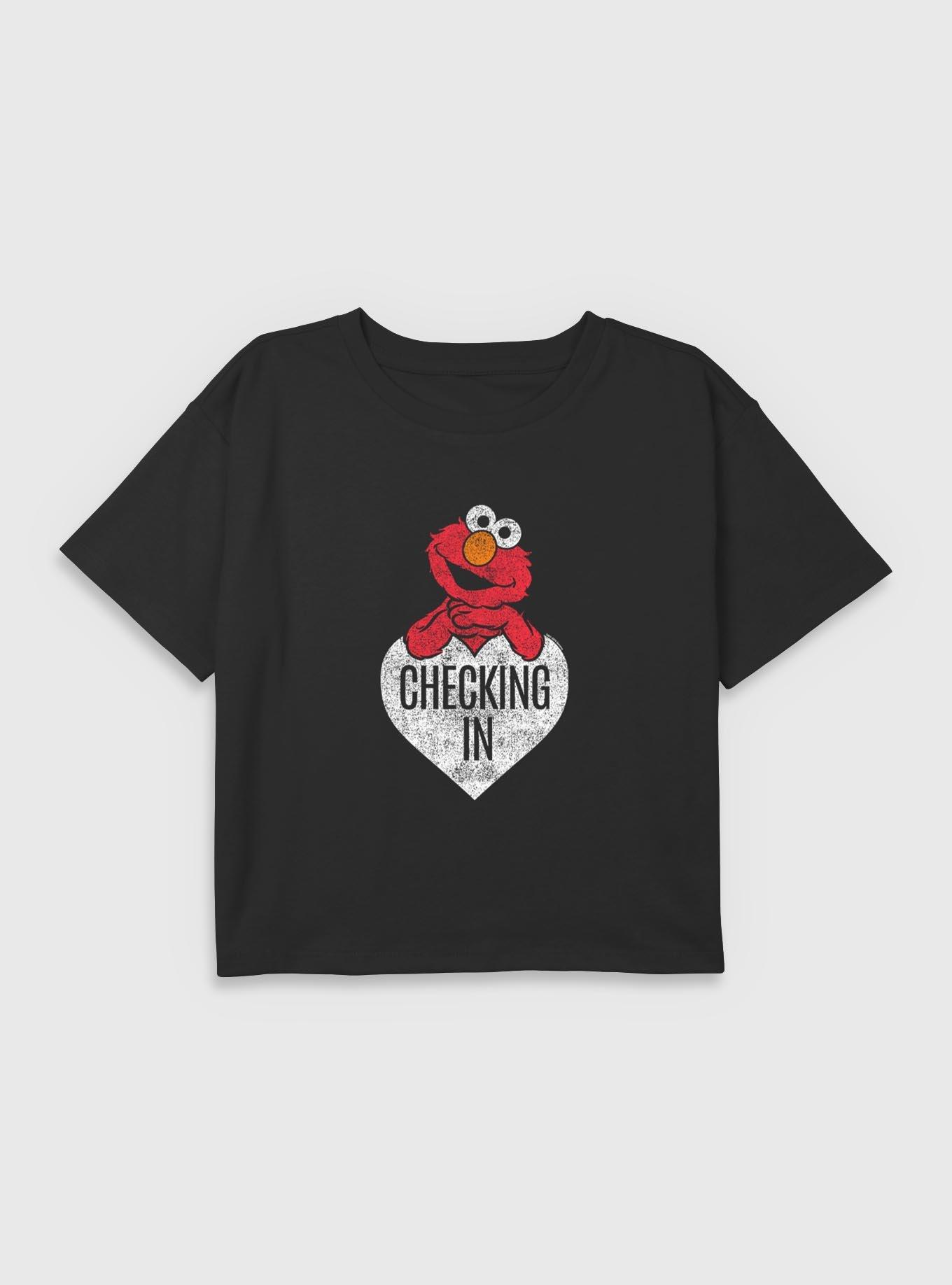 Sesame Street Checking In Elmo Youth Girls Boxy T-Shirt, , hi-res