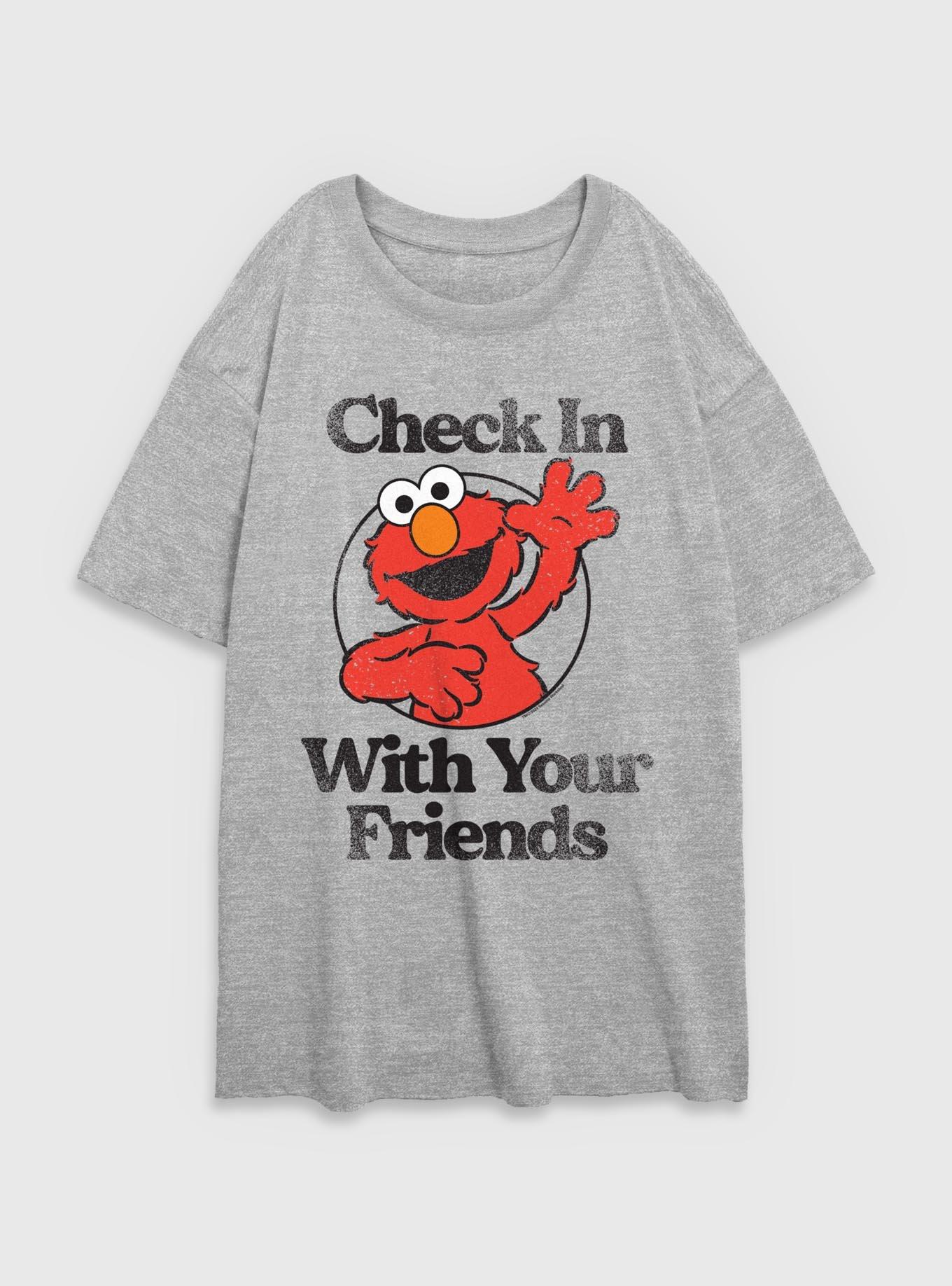 Sesame Street Elmo Check In With Your Friends Womens Oversized T-Shirt, , hi-res