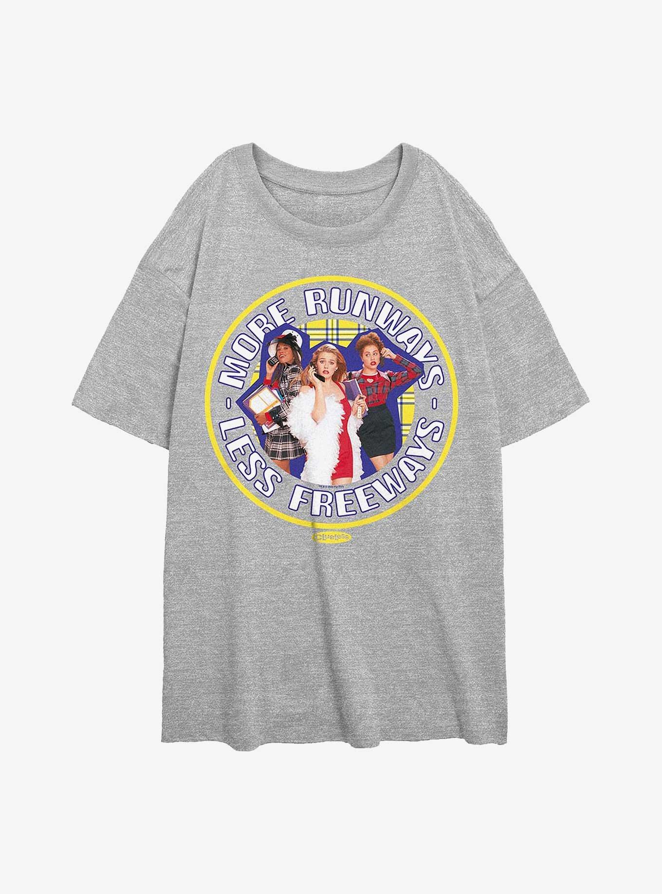 Clueless More Runways Less Freeways Girls Oversized T-Shirt, , hi-res