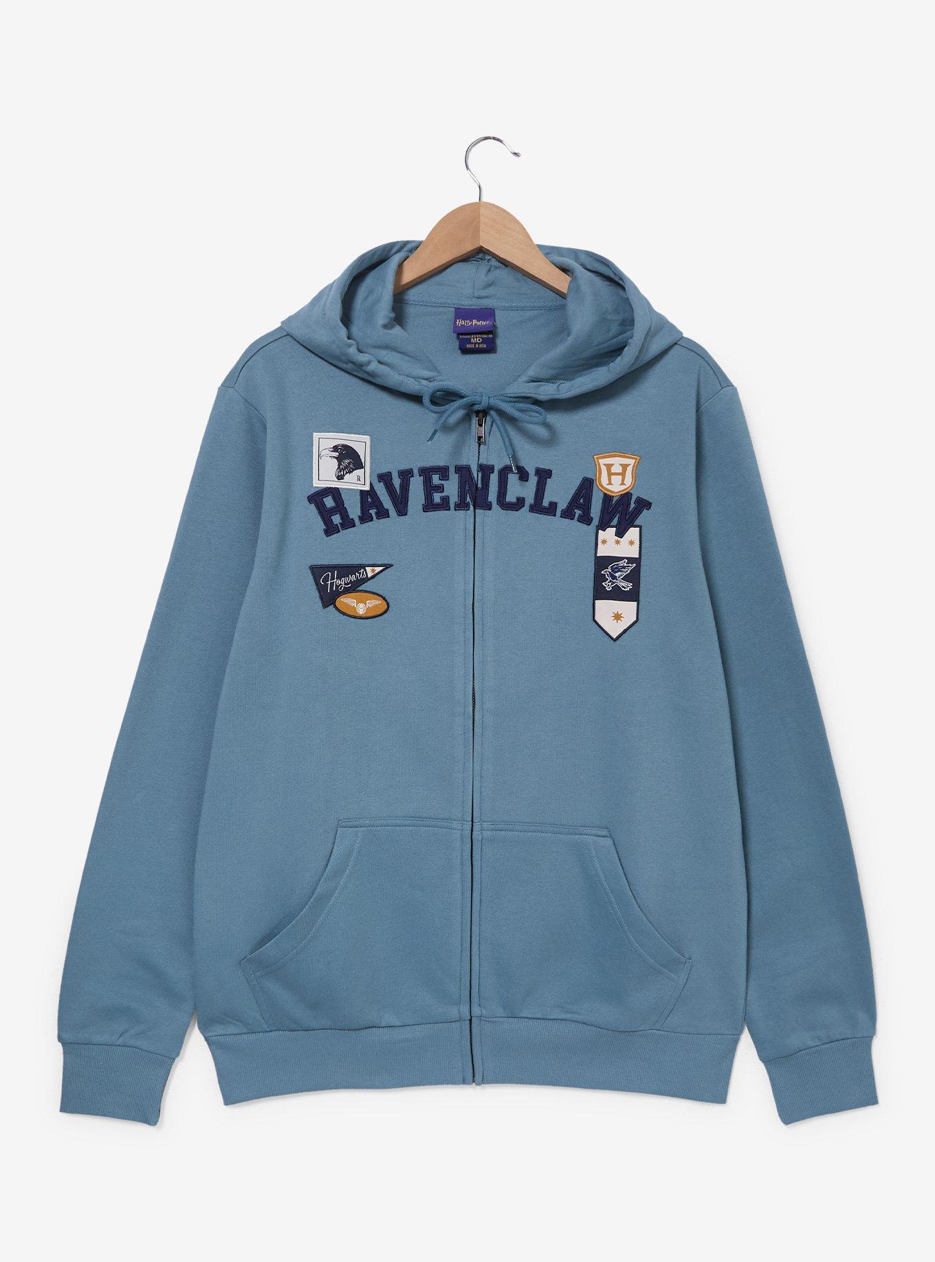 Harry Potter Ravenclaw Embroidered Badges Zippered Hoodie &mdash; BoxLunch Exclusive, , hi-res