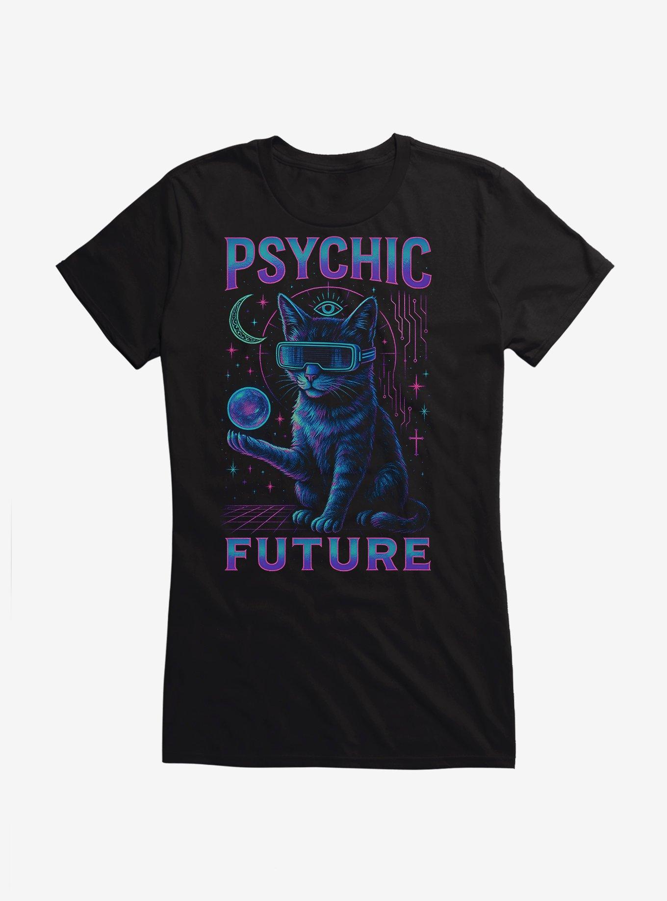 Hot Topic Psychich Future Cat Girls T-Shirt, BLACK, hi-res