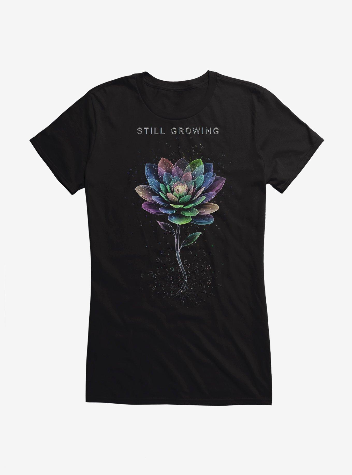 Still Growing Flower Girls T-Shirt, BLACK, hi-res