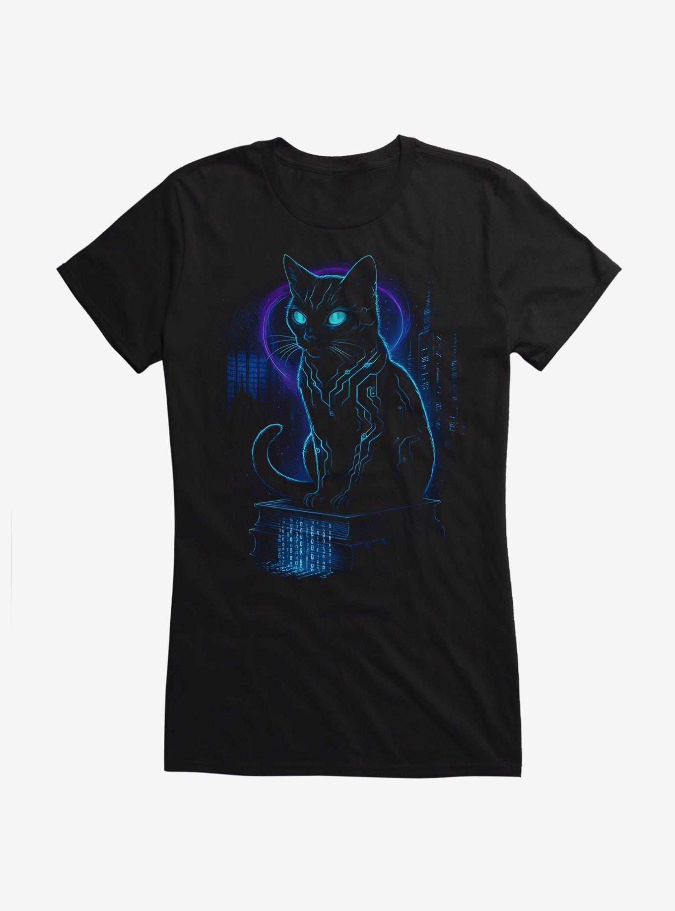 Hot Topic Y2K Cat Books Girls T-Shirt, , hi-res