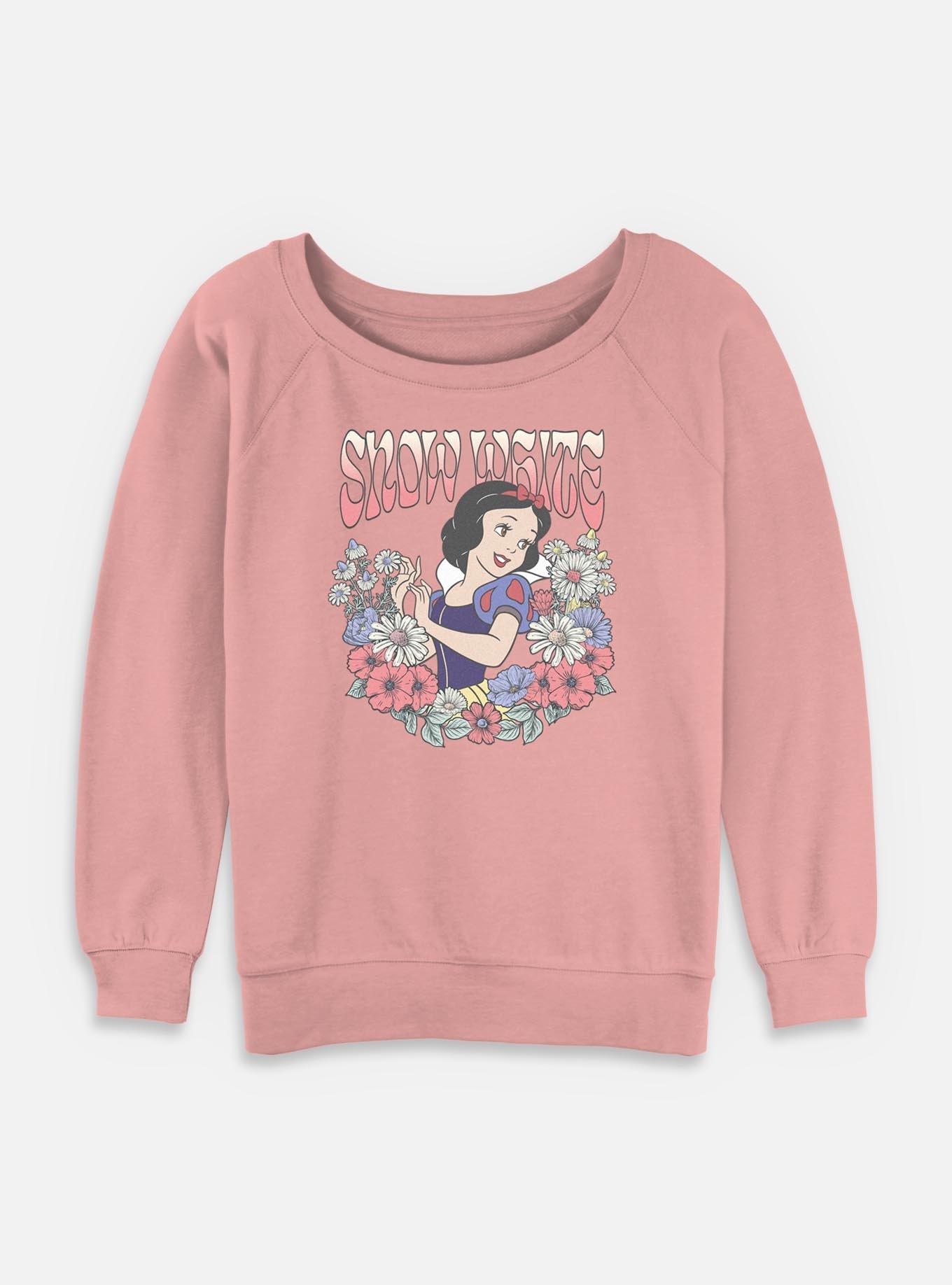 Disney Princesses Snow White Floral Wreath Womens Slouchy Sweatshirt, , hi-res