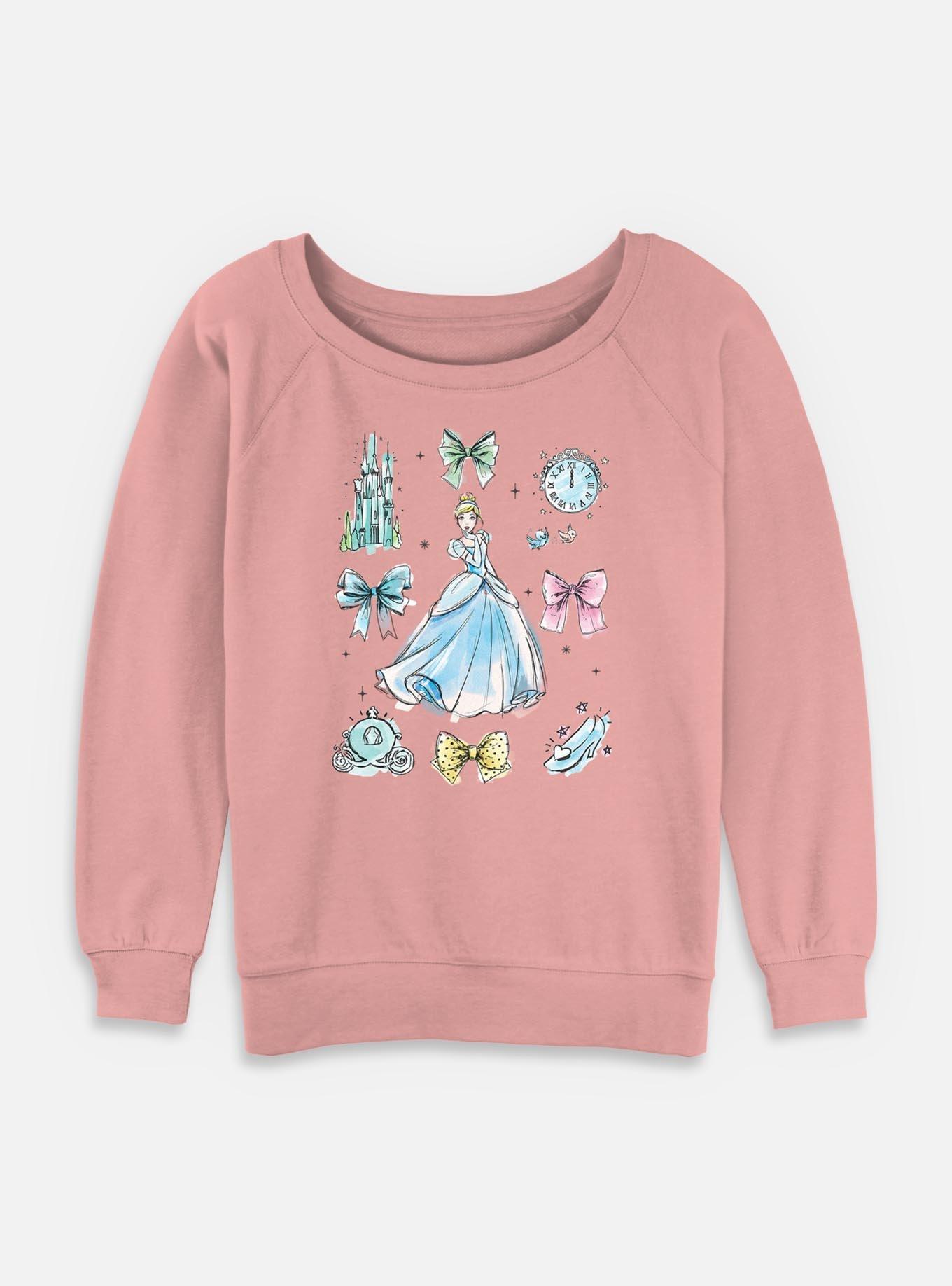 Disney Princesses Cinderella Bows Womens Slouchy Sweatshirt