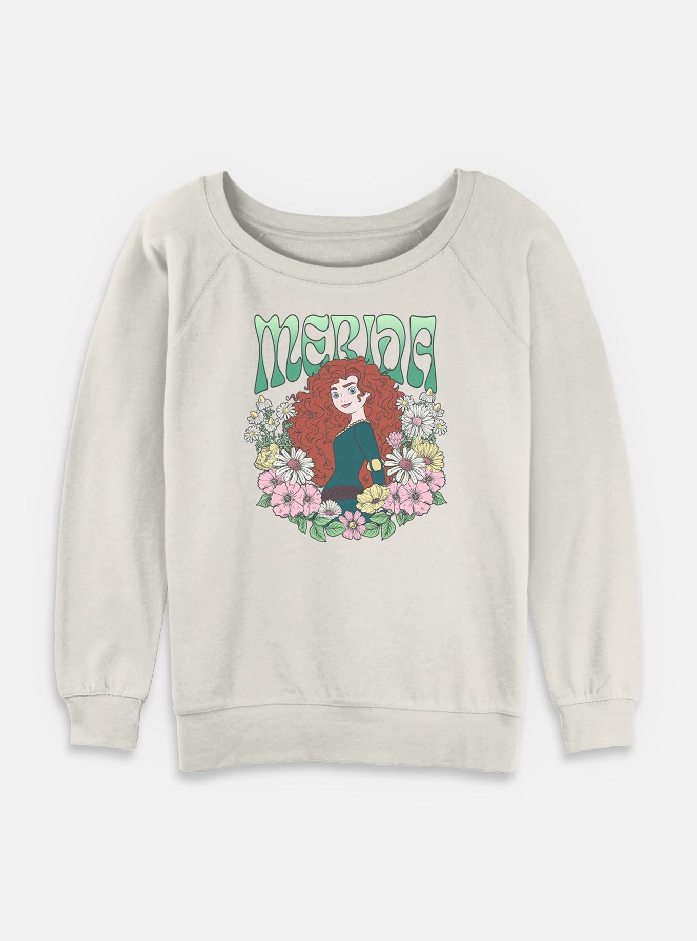 Disney Princesses Merida Floral Wreath Womens Slouchy Sweatshirt, , hi-res