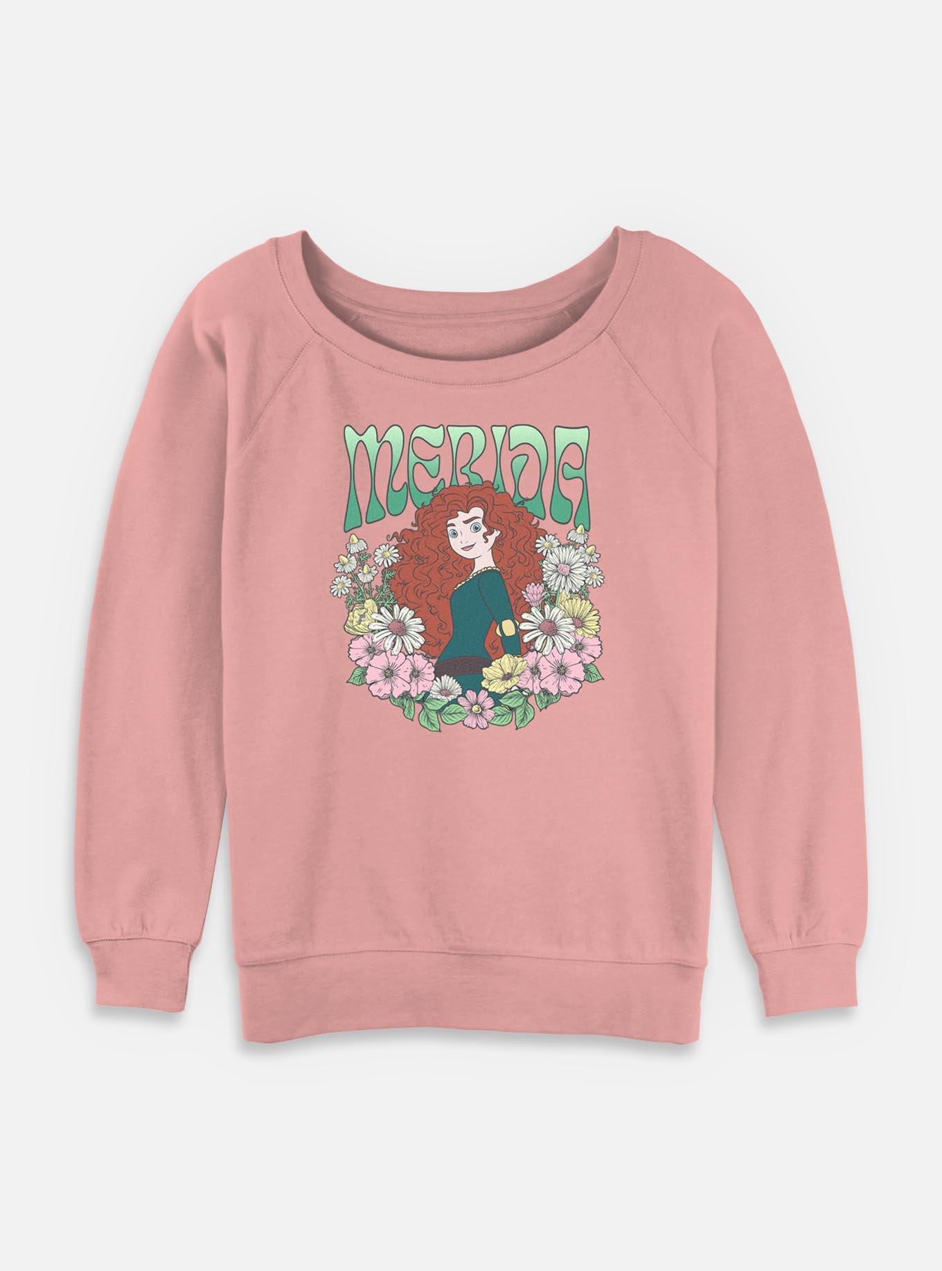 Disney Princesses Merida Floral Wreath Womens Slouchy Sweatshirt, , hi-res