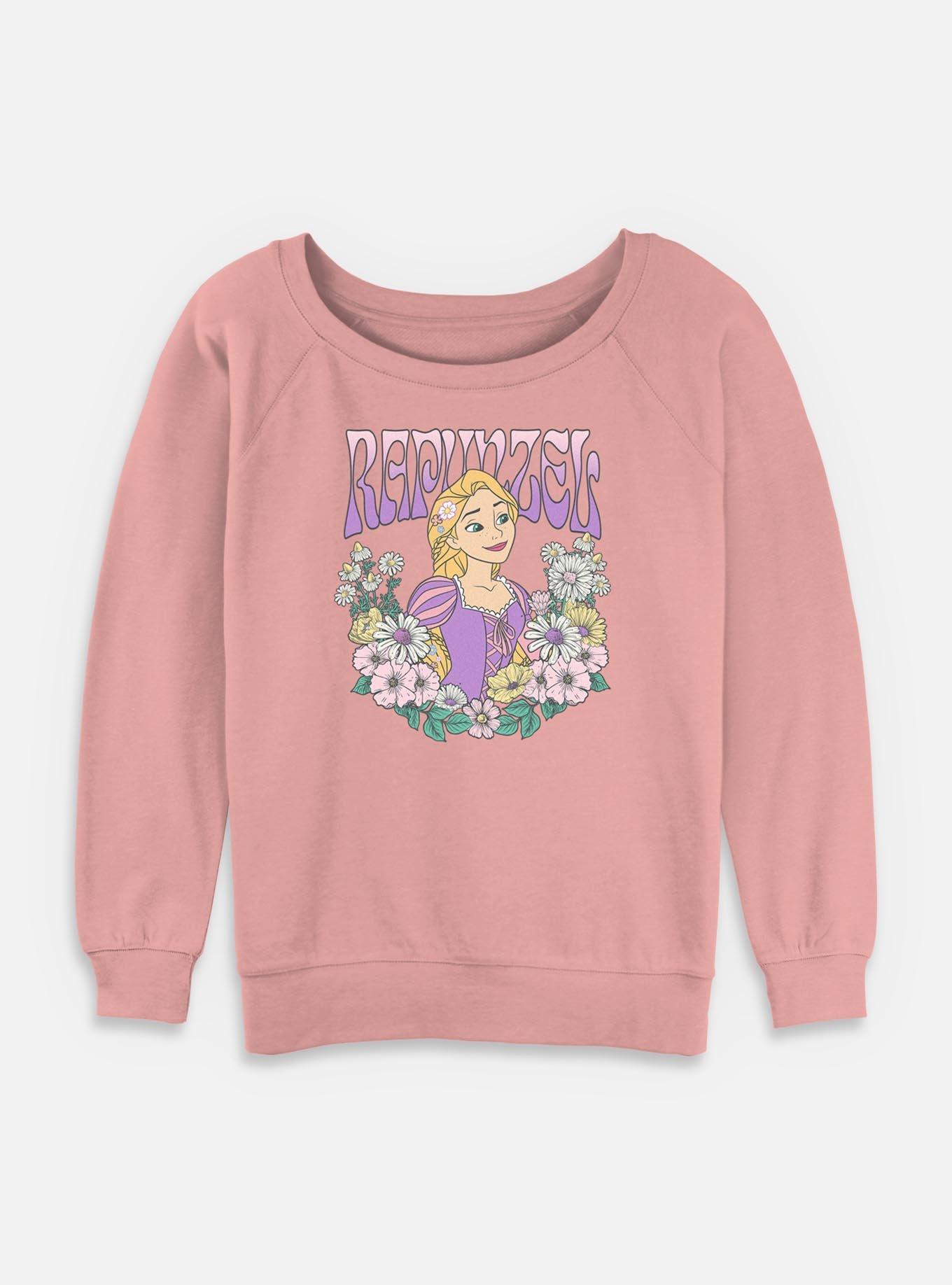 Disney Princesses Rapunzel Floral Wreath Womens Slouchy Sweatshirt, , hi-res