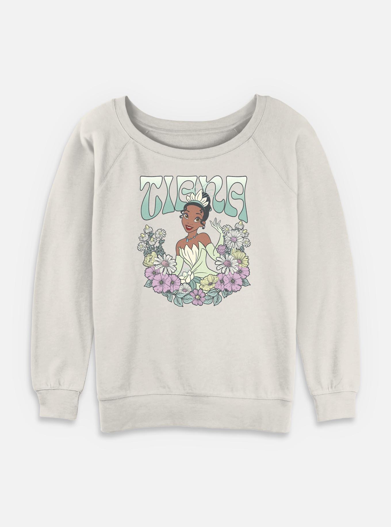 Disney Princesses Tiana Floral Wreath Womens Slouchy Sweatshirt, , hi-res