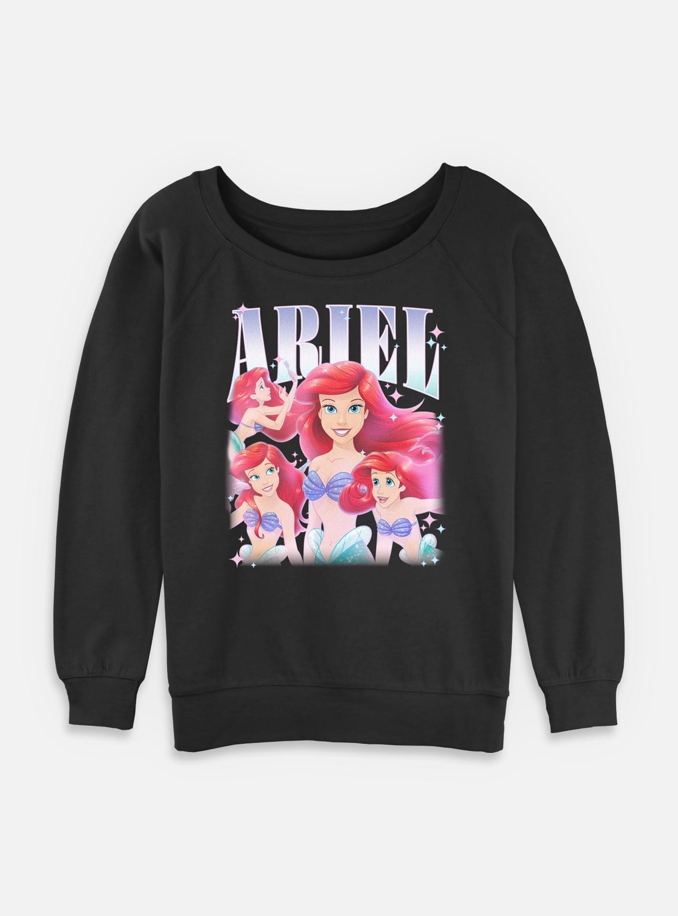 Disney Princesses Retro Ariel Womens Slouchy Sweatshirt, , hi-res