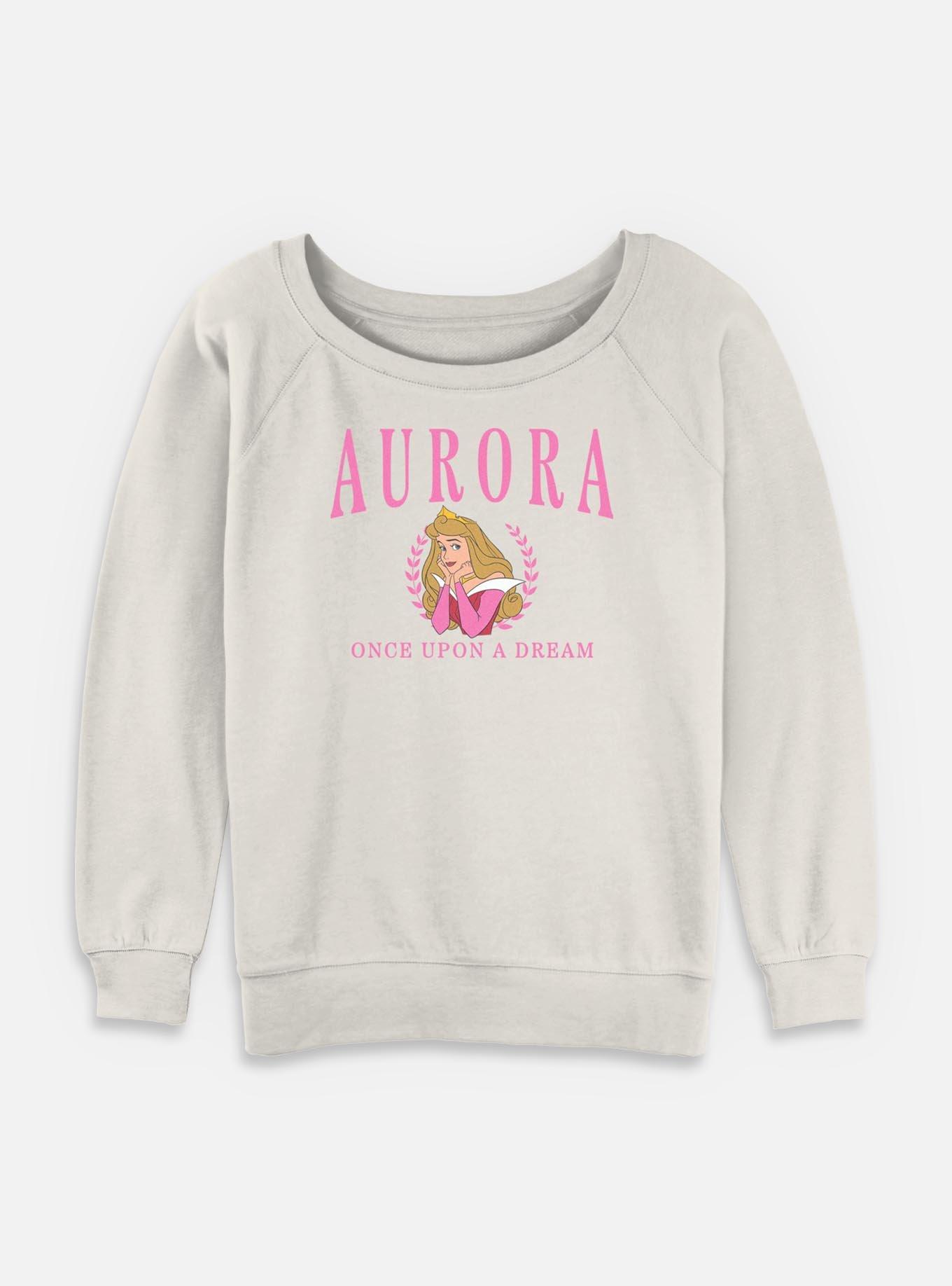 Disney Princesses Aurora Collegiate Womens Slouchy Sweatshirt, , hi-res
