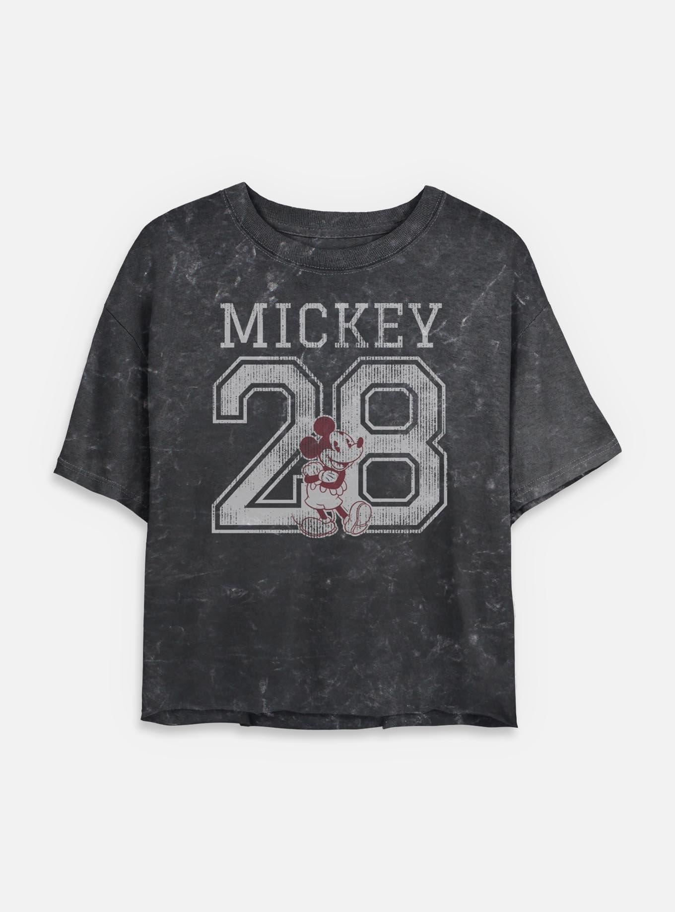 Disney Mickey Mouse Mickey 28 Mineral Wash Womens Crop T-Shirt, , hi-res