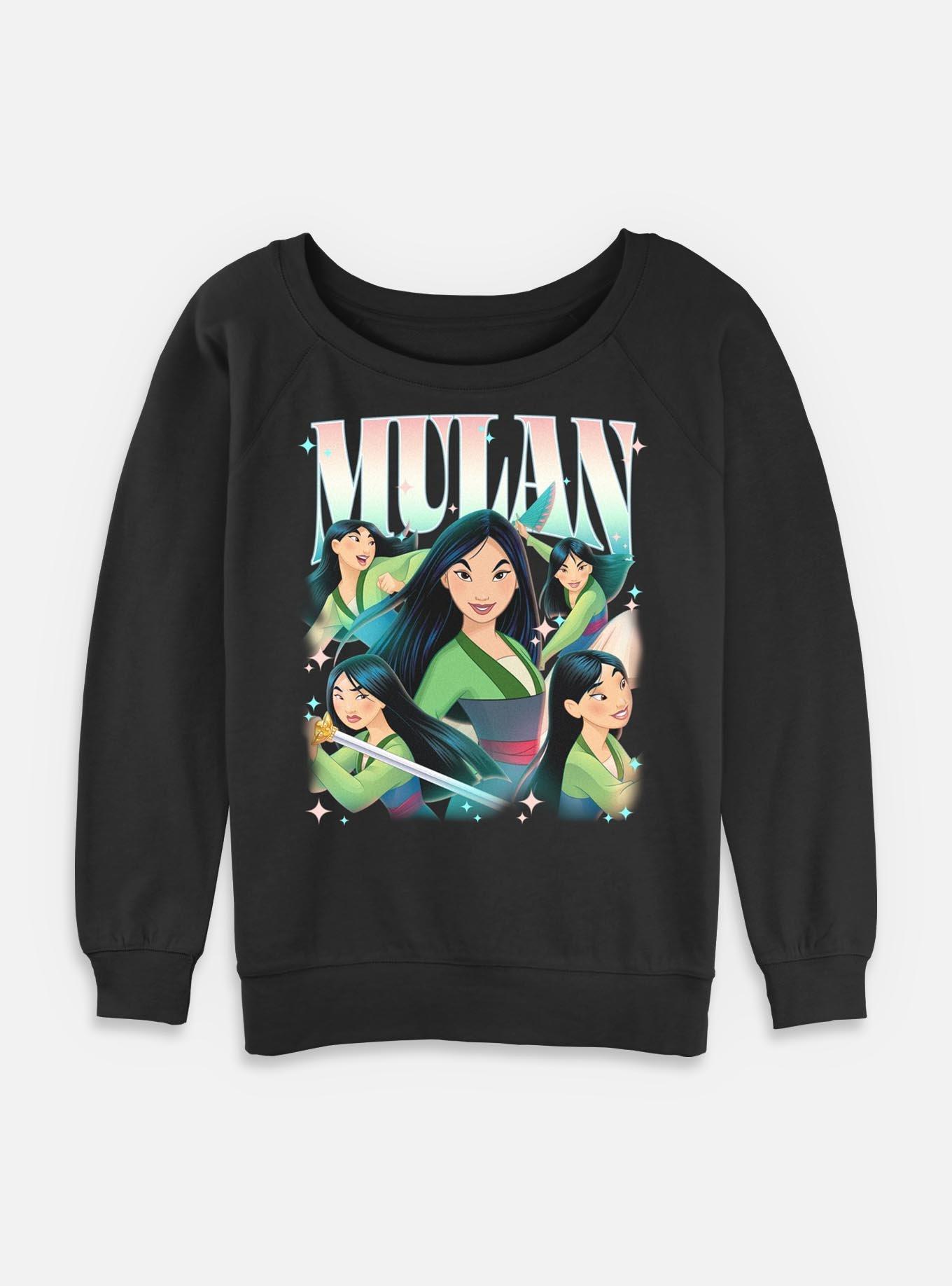 Disney Princesses Retro Mulan Womens Slouchy Sweatshirt, , hi-res