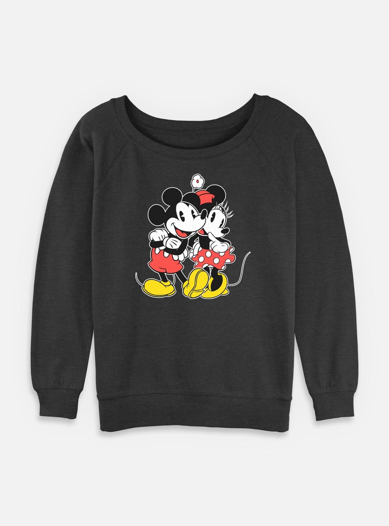 Disney Mickey Mouse & Minnie Mouse Lovers Womens Slouchy Sweatshirt, , hi-res