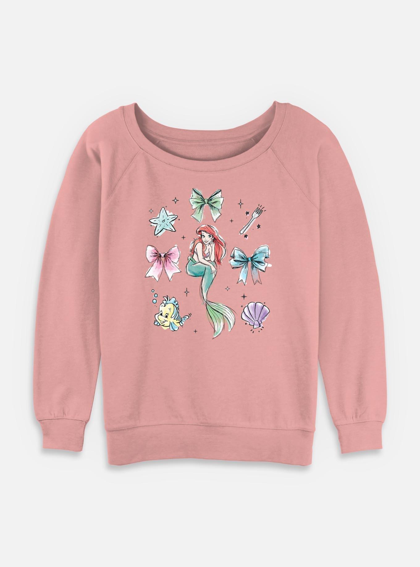 Disney Princesses Ariel Bows Womens Slouchy Sweatshirt, , hi-res