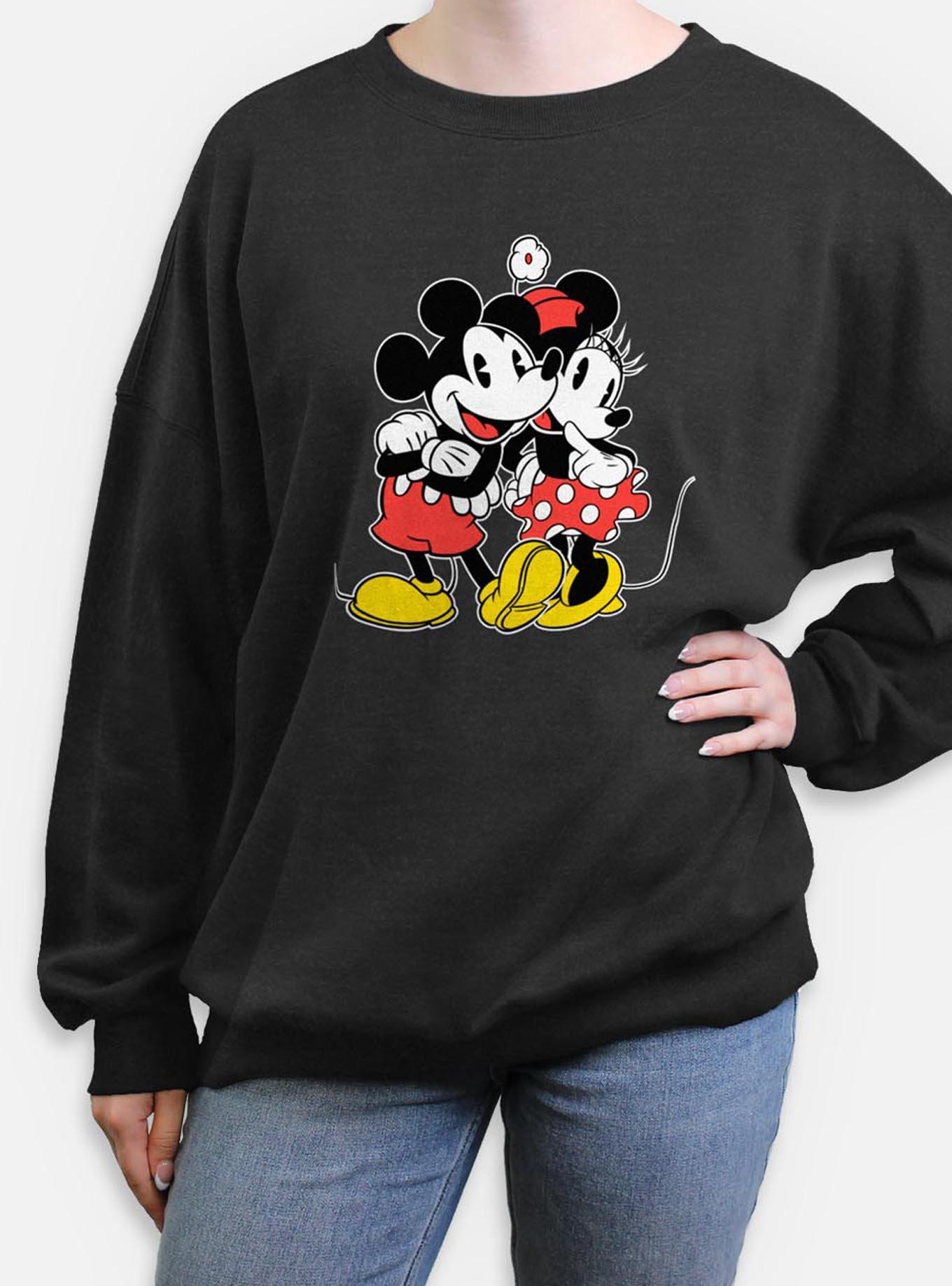 Disney Mickey Mouse & Minnie Mouse Lovers Womens Oversized Sweatshirt, , hi-res
