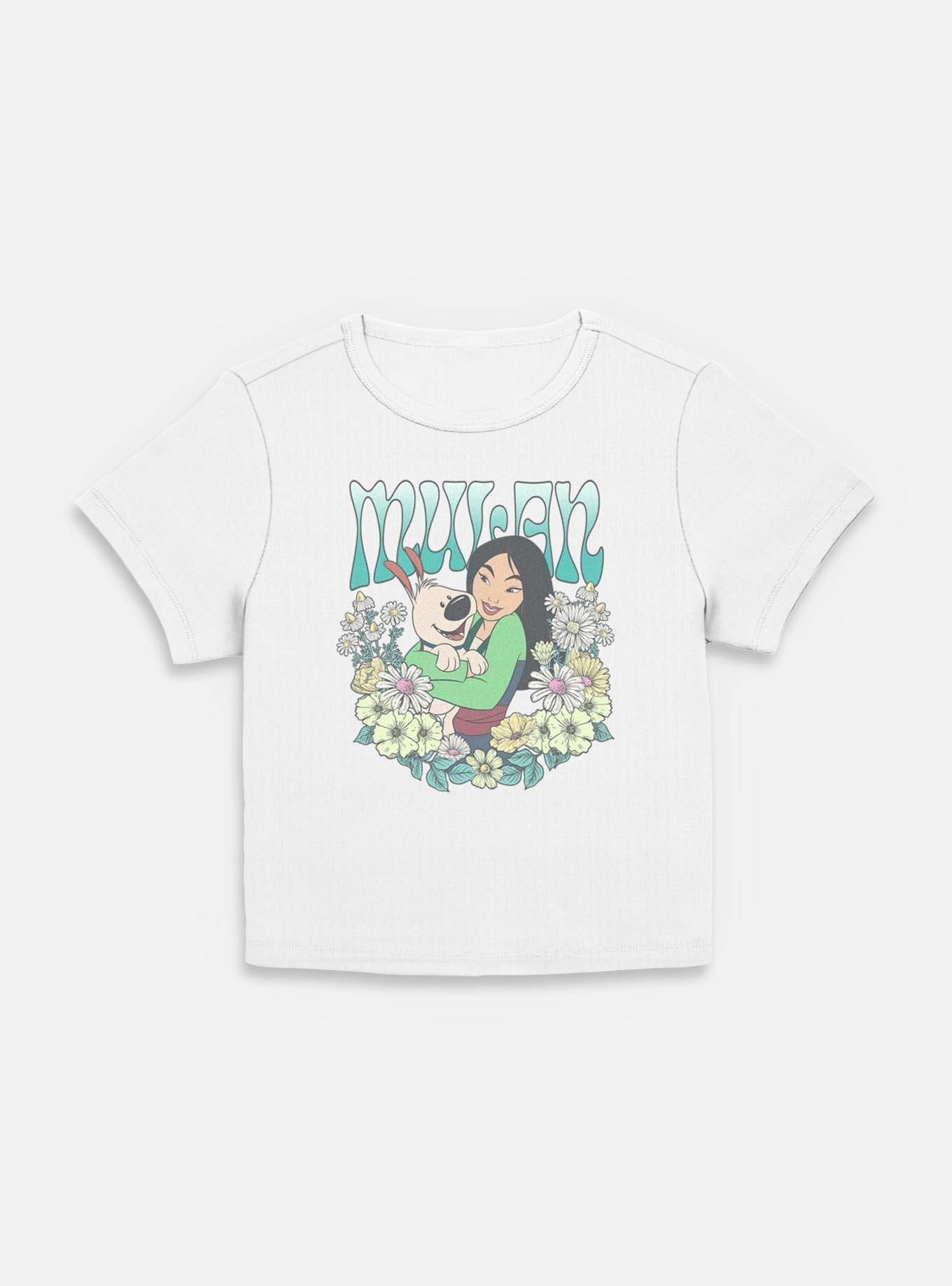 Disney Princesses Mulan Floral Wreath Women Baby T-Shirt, , hi-res