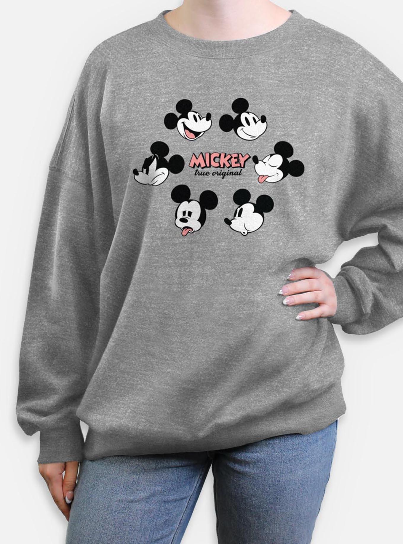 Disney Mickey Mouse Faces Womens Oversized Sweatshirt, , hi-res