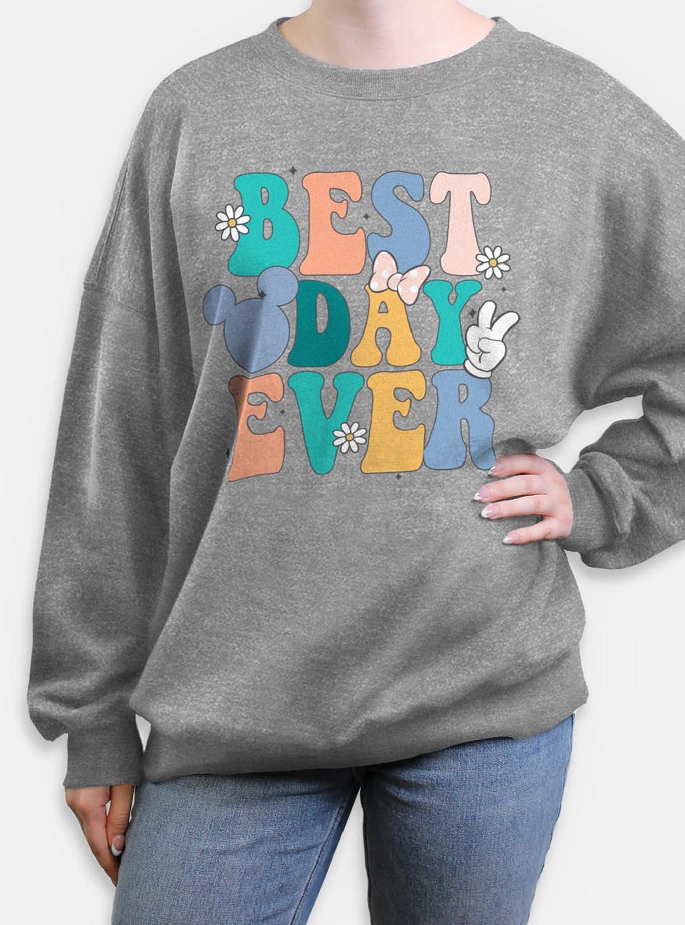 Disney Mickey Mouse Best Day Ever Womens Oversized Sweatshirt, , hi-res