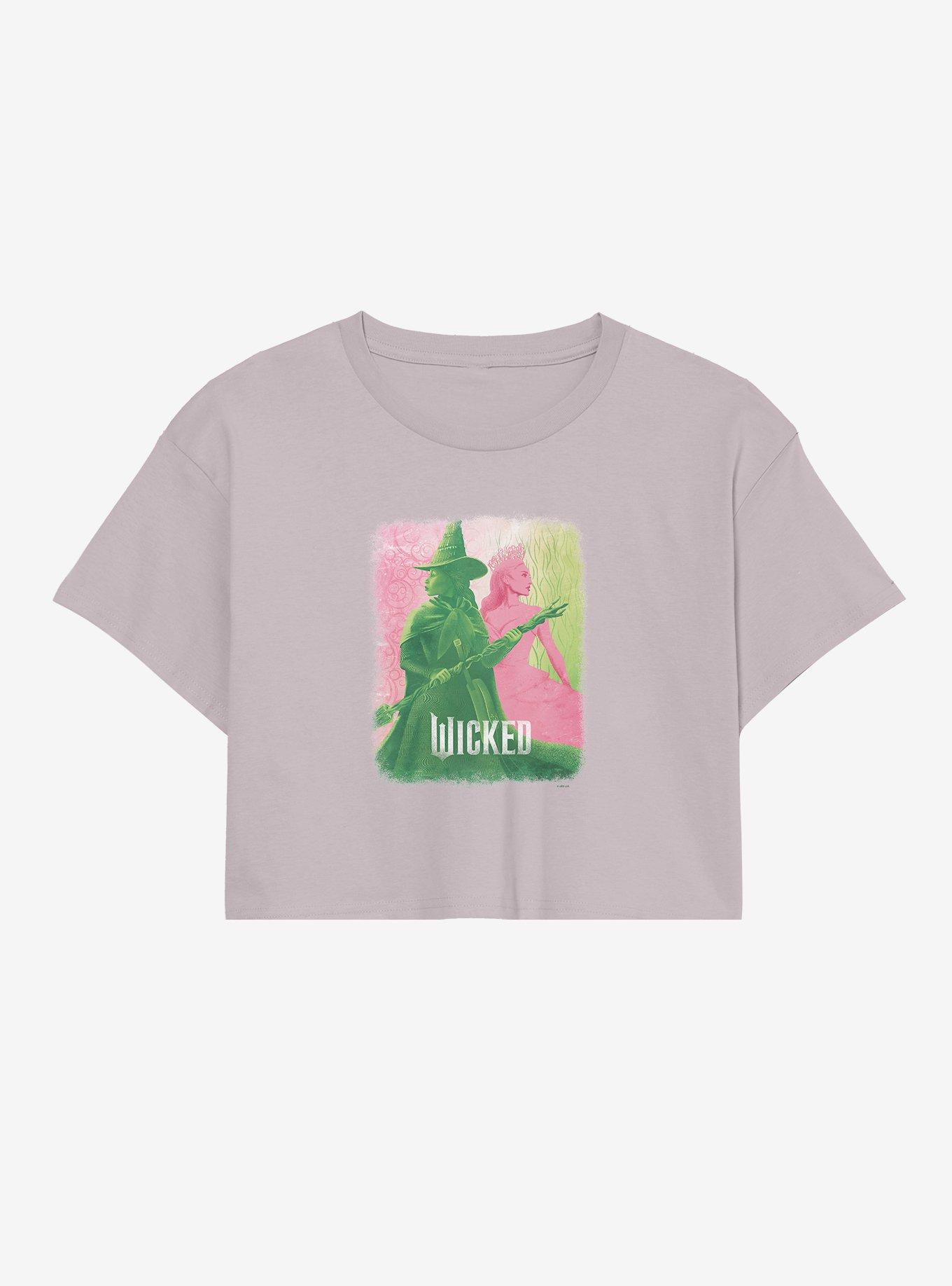 Wicked Elphaba Glinda Split Girls Crop T-Shirt