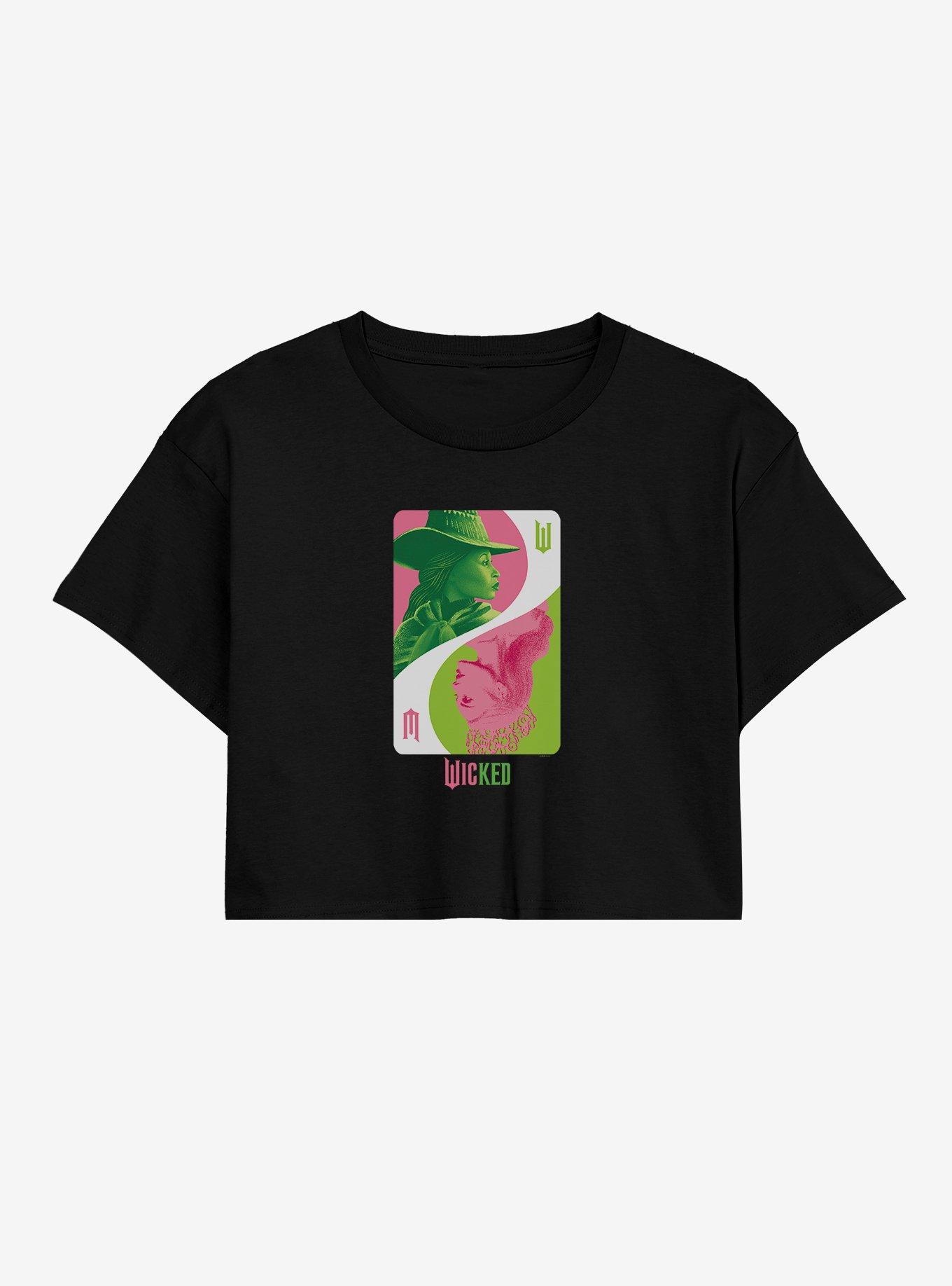 Wicked Elphaba Glinda Card Girls Crop T-Shirt, , hi-res