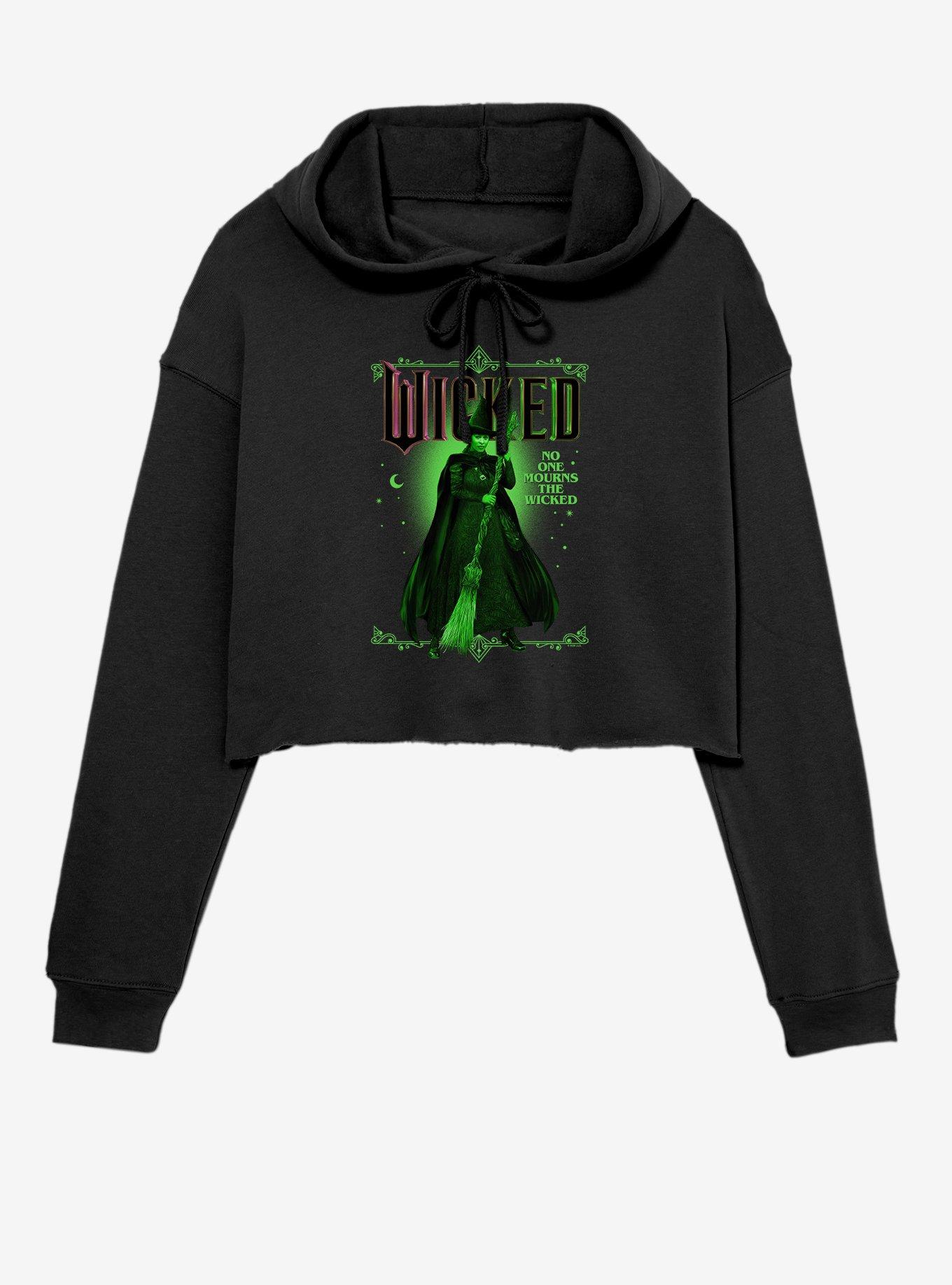 Wicked Elphaba No One Mourns The Wicked Girls Crop Hoodie, , hi-res