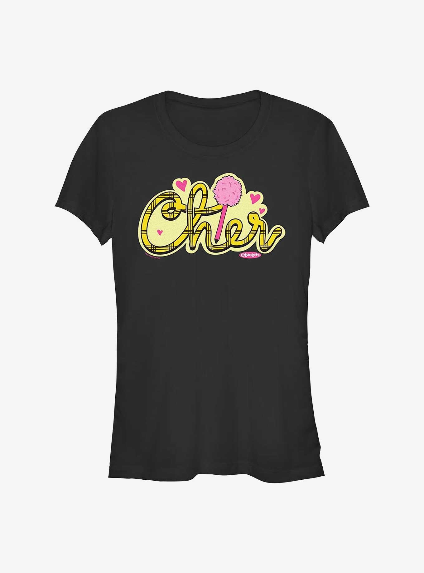 Clueless Cher Plaid Logo Girls T-Shirt, BLACK, hi-res