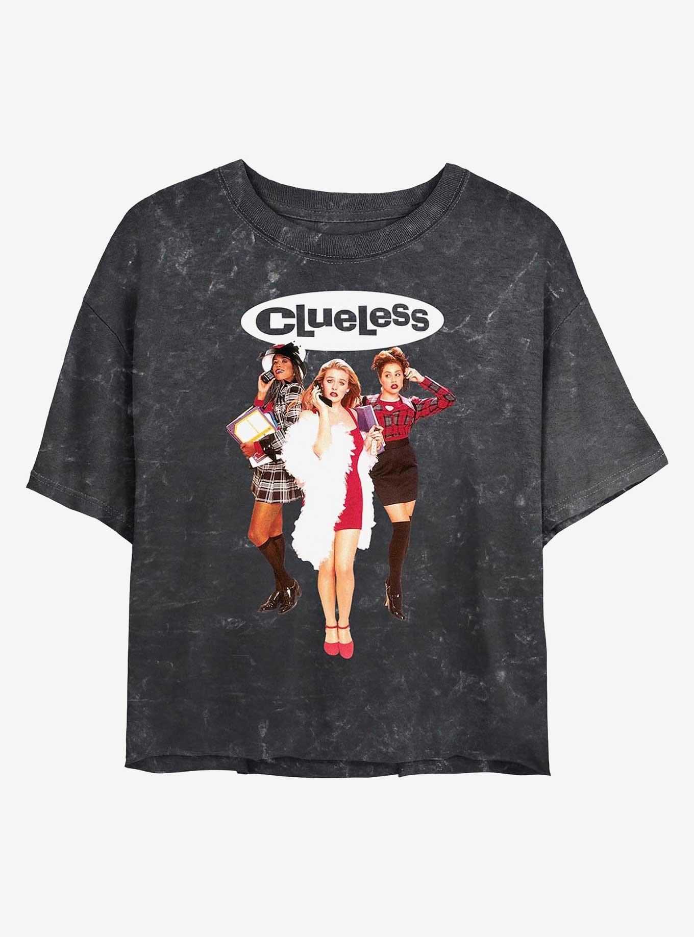 Clueless Trio Cutout Girls Mineral Wash Crop T-Shirt, , hi-res