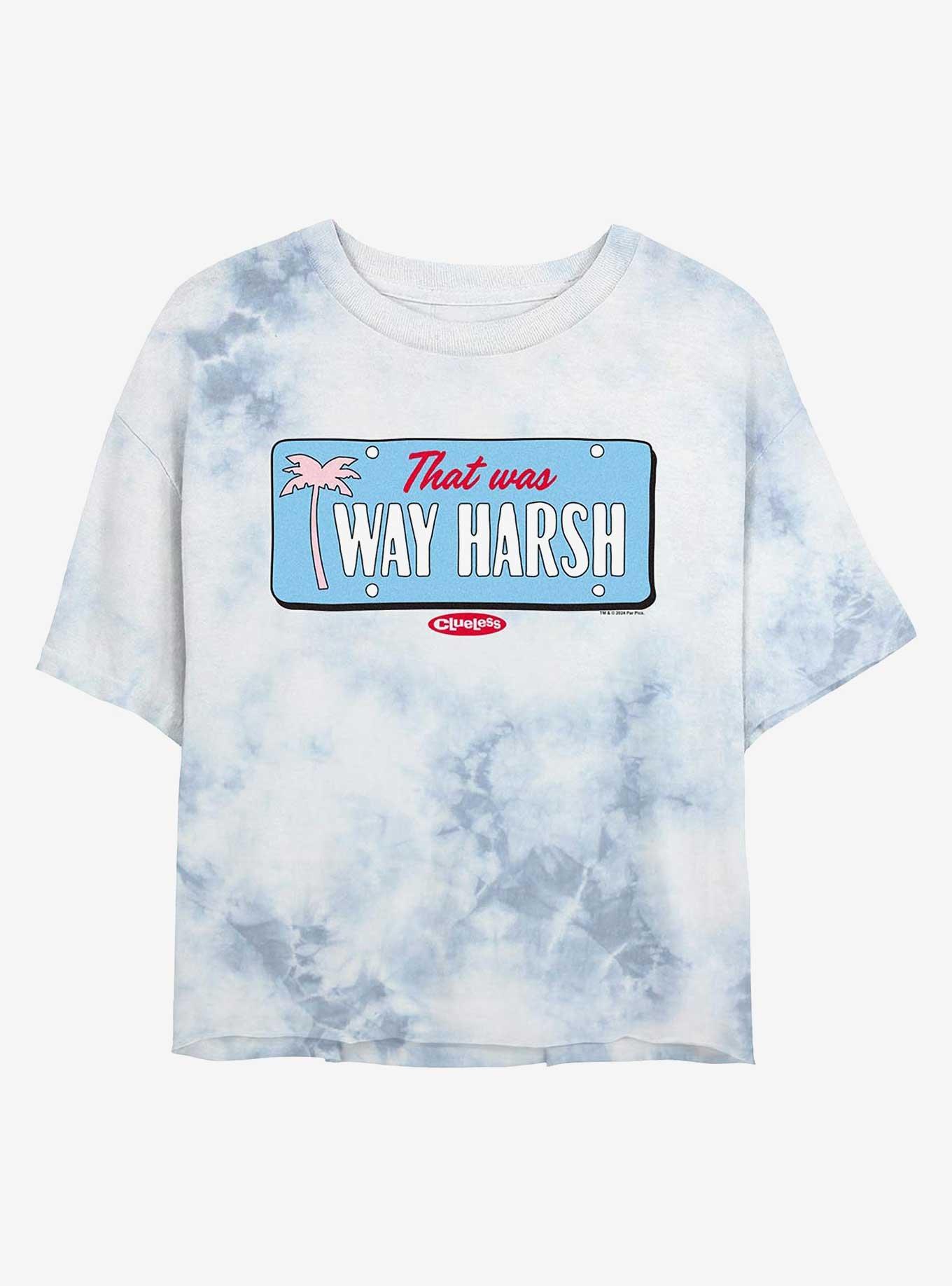 Clueless That Was Way Harsh Girls Tye-Dye Crop T-Shirt, EGRET, hi-res