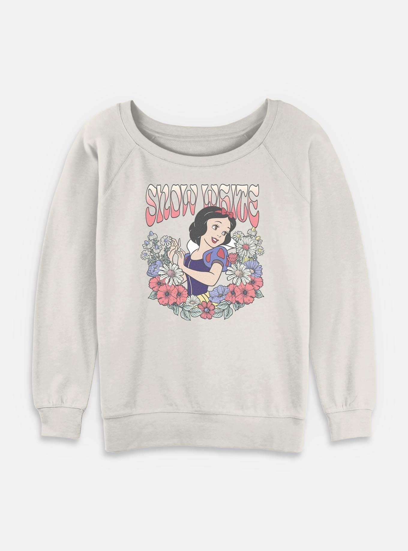 Disney Princesses Snow White Floral Wreath Womens Slouchy Sweatshirt, , hi-res
