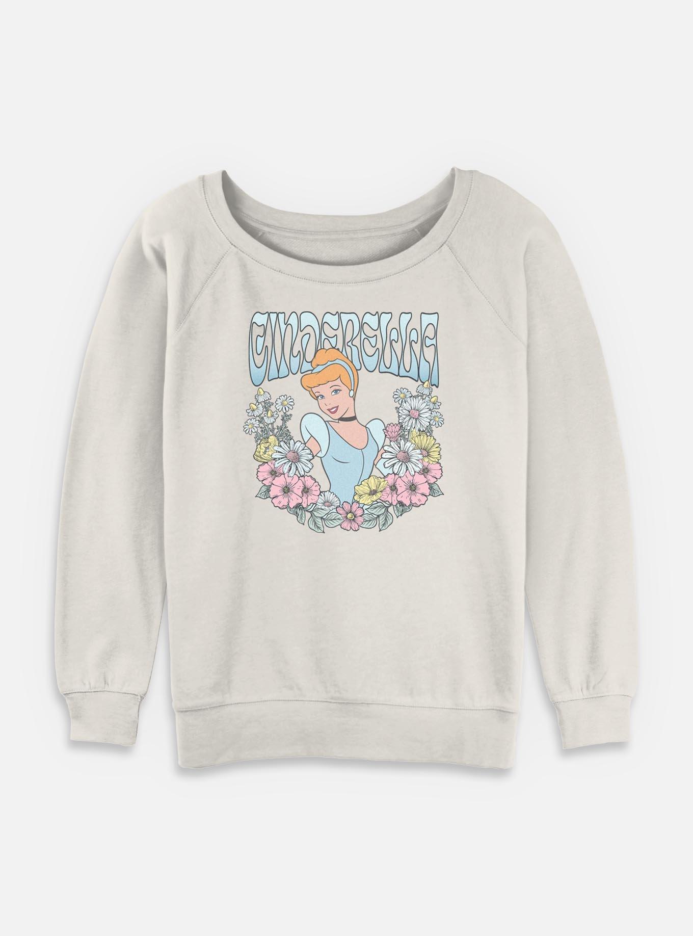 Disney Princesses Cinderella Floral Wreath Womens Slouchy Sweatshirt, , hi-res