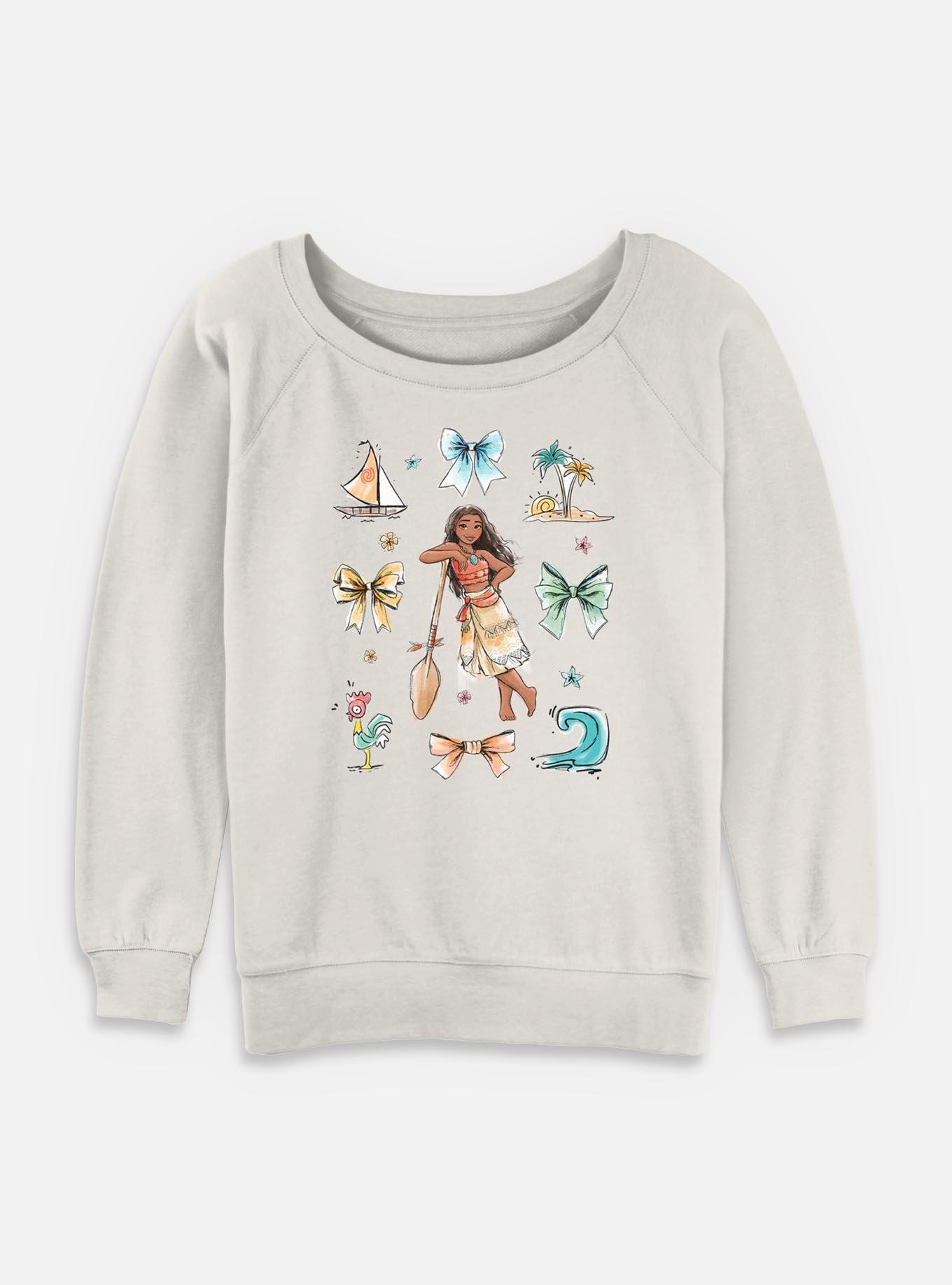 Disney Princesses Moana Bows Womens Slouchy Sweatshirt, , hi-res