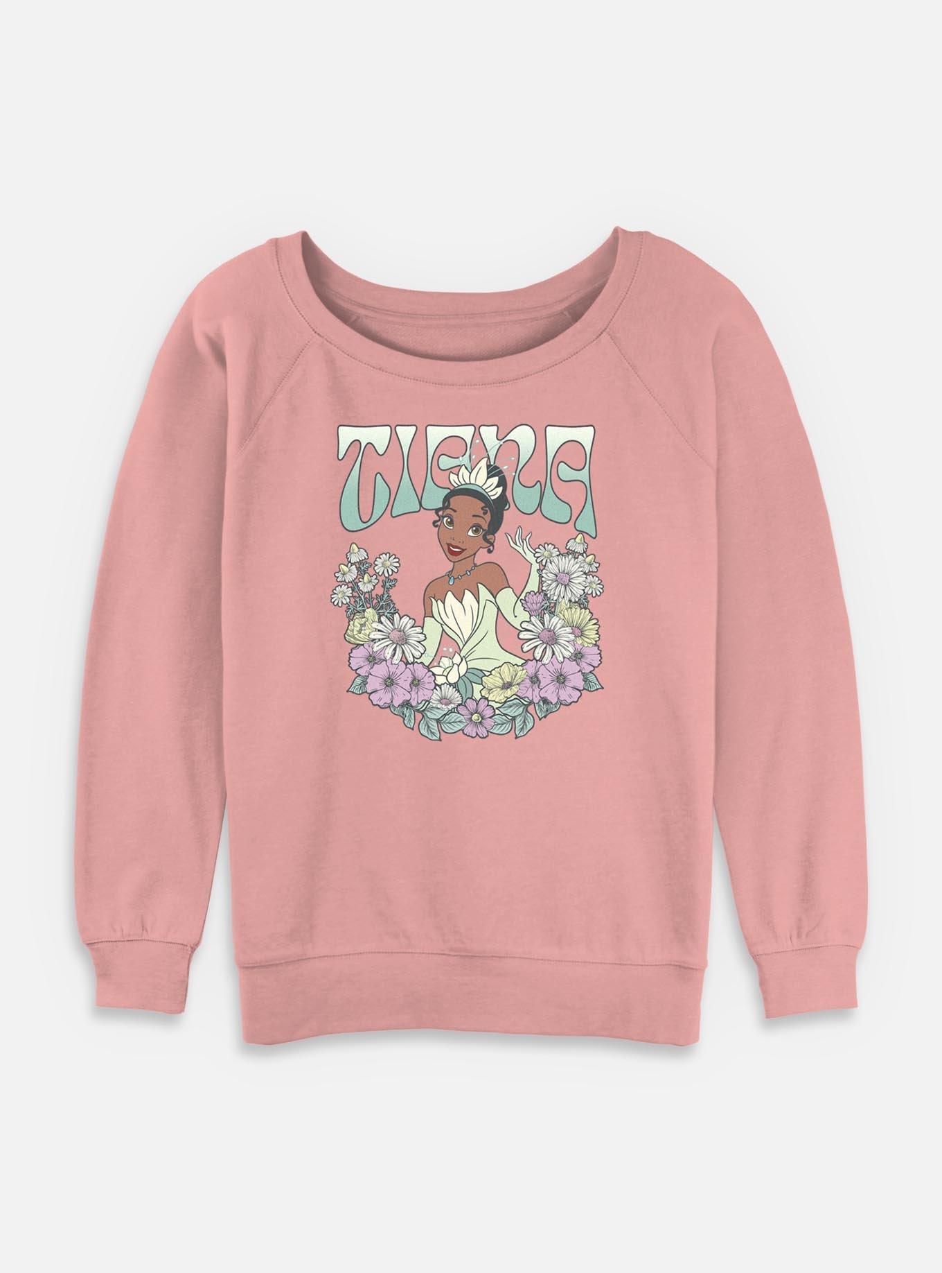 Disney Princesses Tiana Floral Wreath Womens Slouchy Sweatshirt, , hi-res