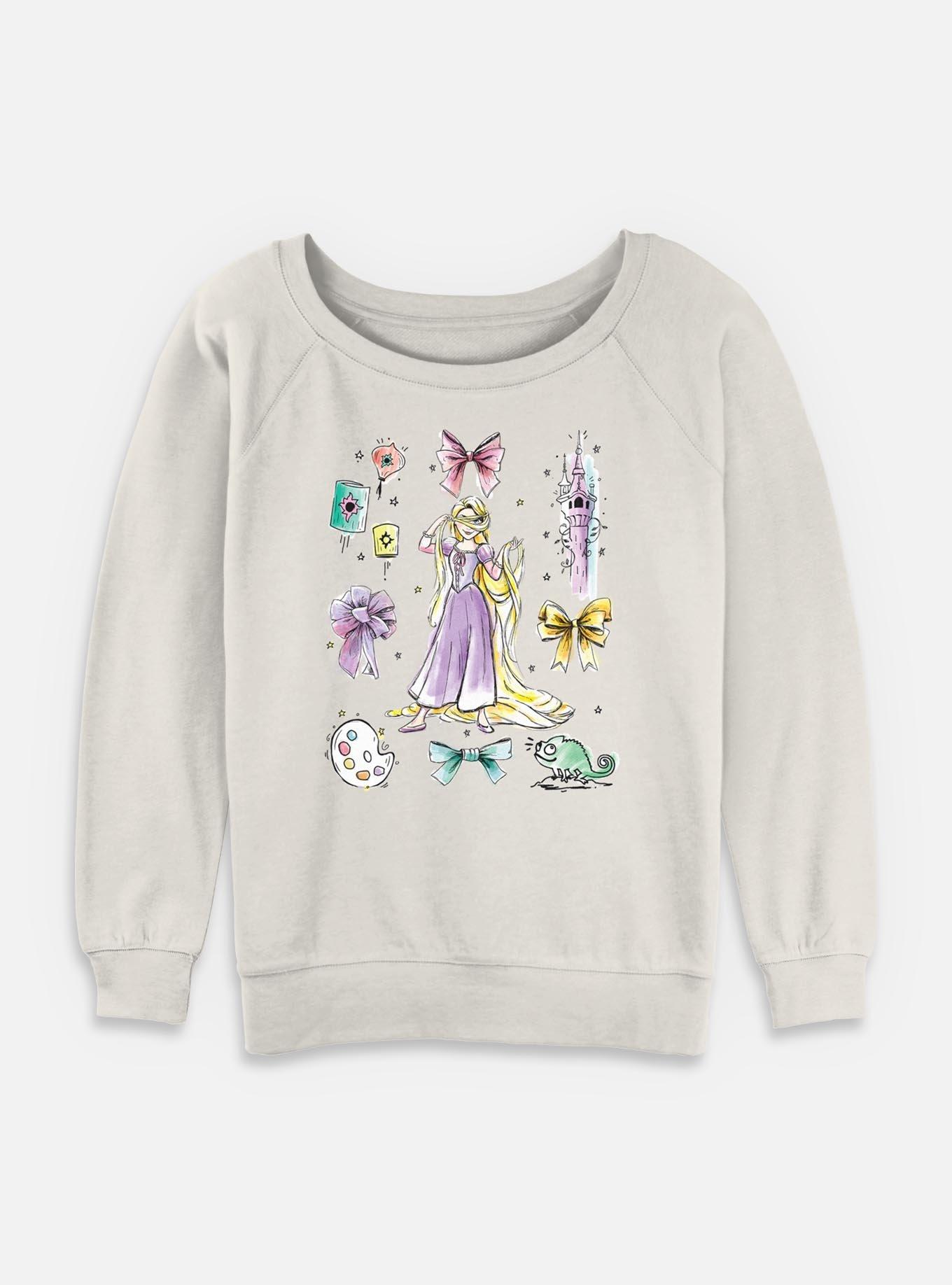 Disney Princesses Rapunzel Bows Womens Slouchy Sweatshirt, , hi-res