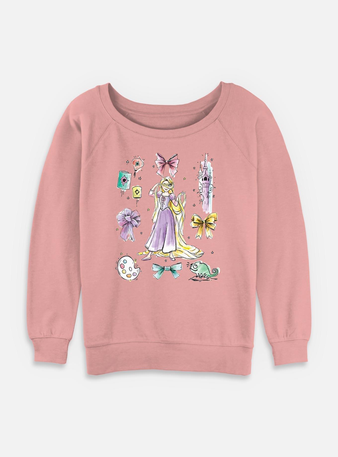 Disney Princesses Rapunzel Bows Womens Slouchy Sweatshirt, , hi-res