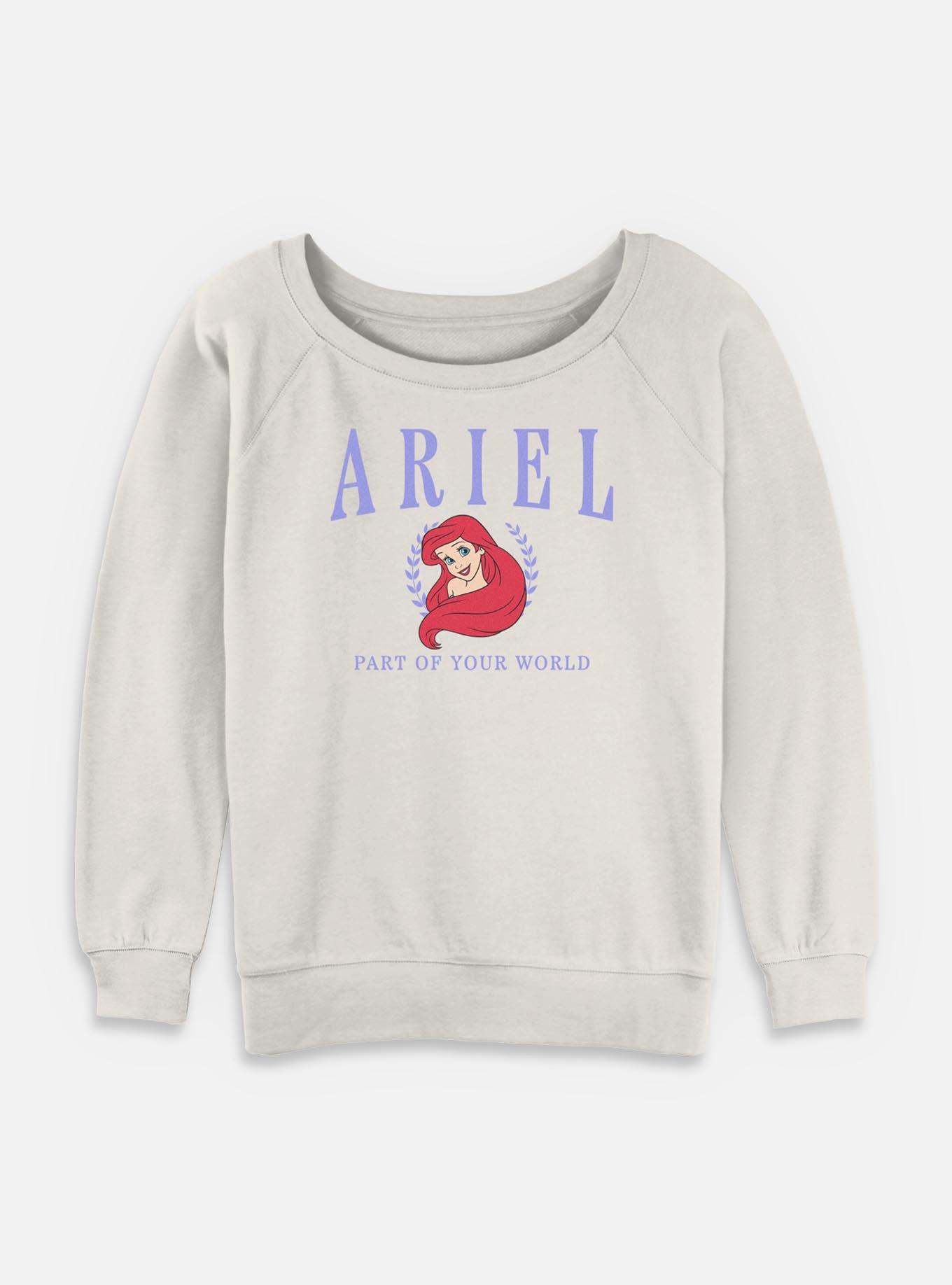 Disney Princesses Ariel Collegiate Womens Slouchy Sweatshirt, , hi-res