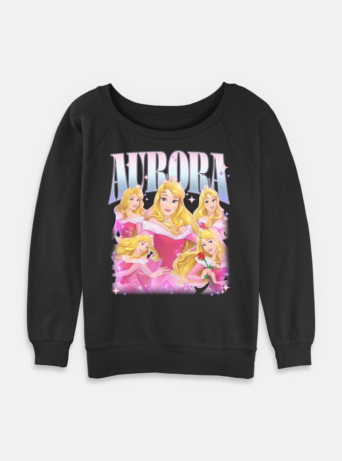 Disney Princesses Retro Aurora Womens Slouchy Sweatshirt, , hi-res