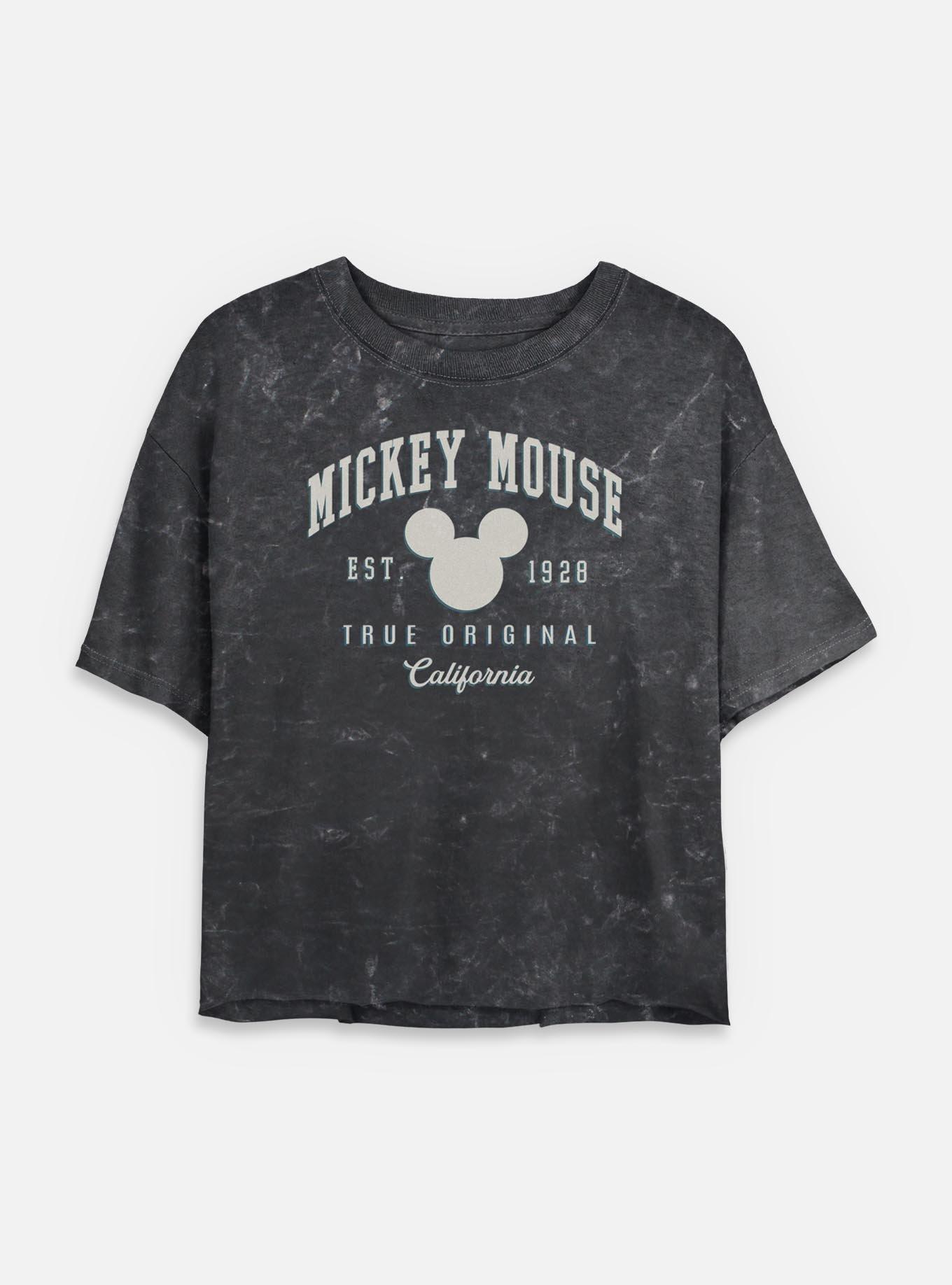 Disney Mickey Mouse 1928 Cali Mineral Wash Womens Crop T-Shirt, , hi-res